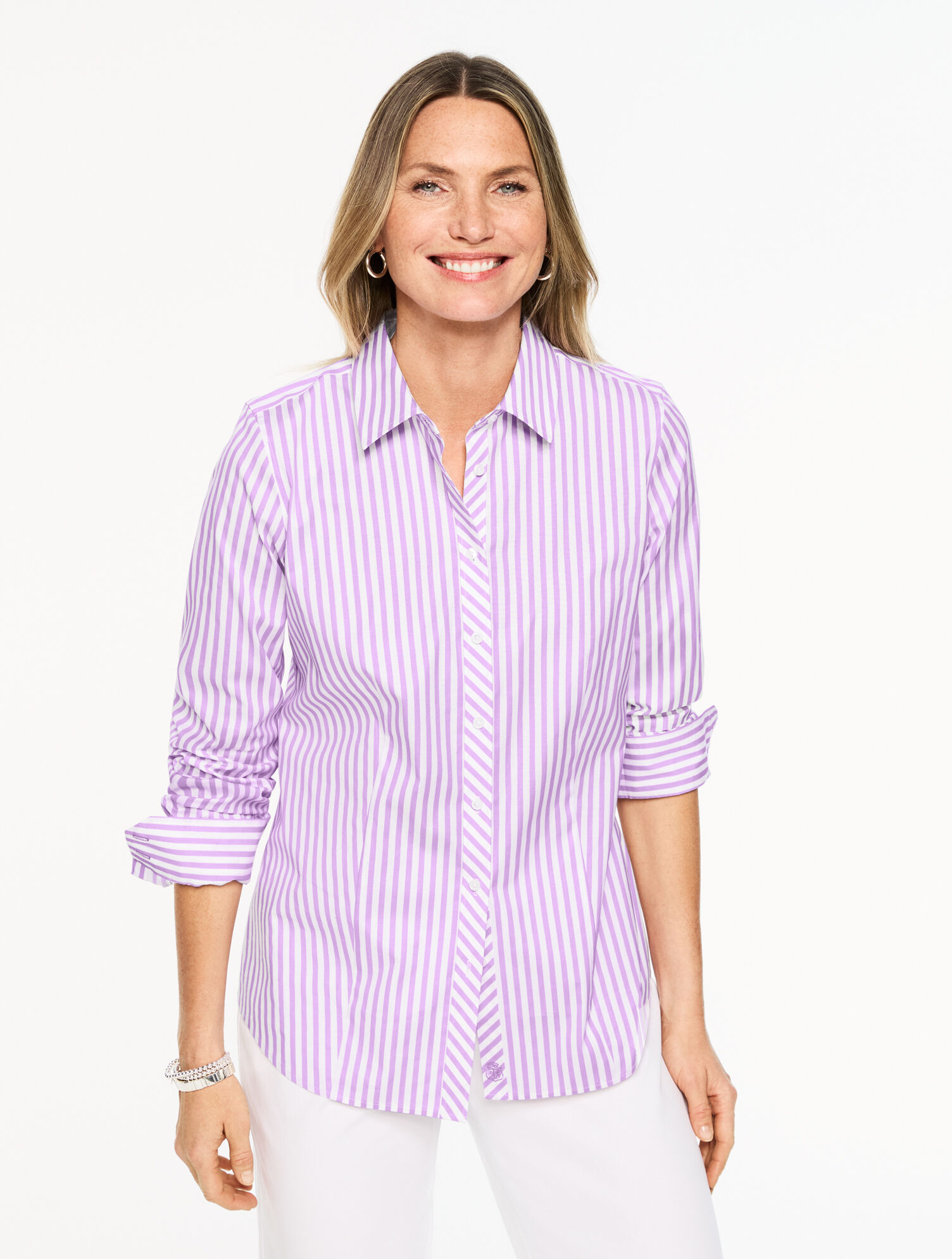 Non-Iron Perfect Shirt - Avenue Stripe | Talbots Non-Iron Perfect Shirt - Avenue Stripe | Talbots