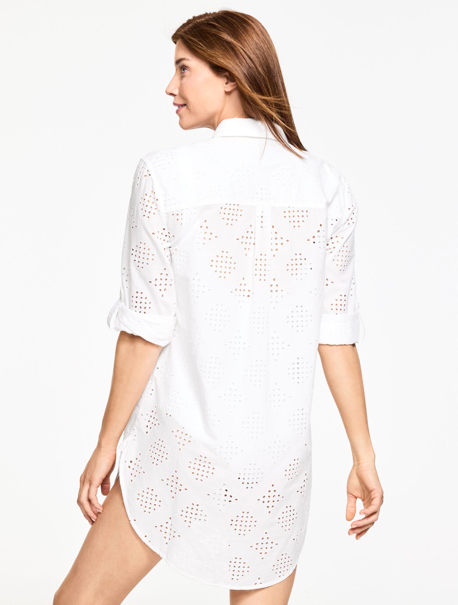 Aqua Club Eyelet Shirt Cover-Up - White