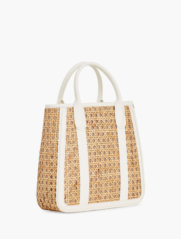 Rattan &amp; Leather Tote