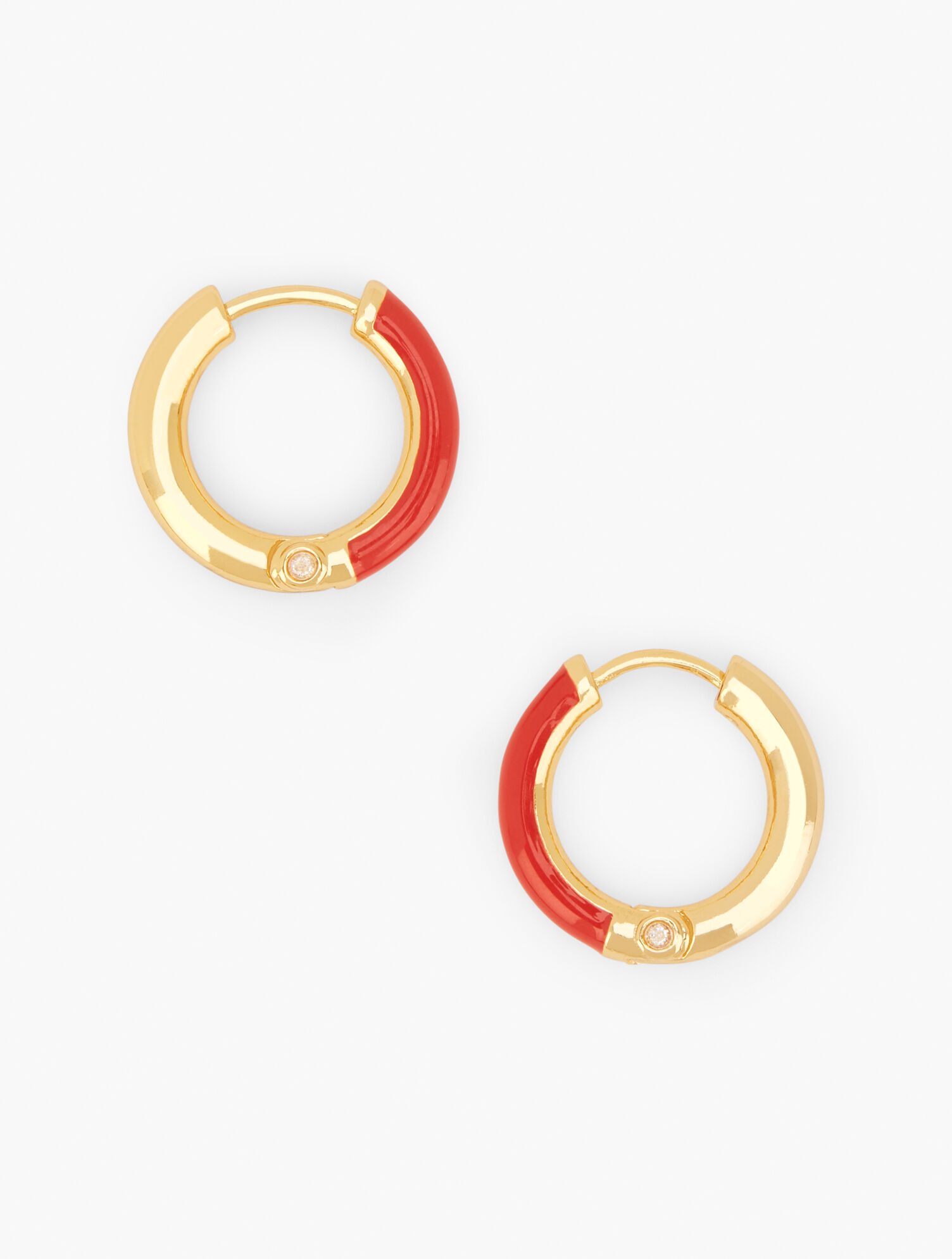 Enamel Huggie Hoop Earrings