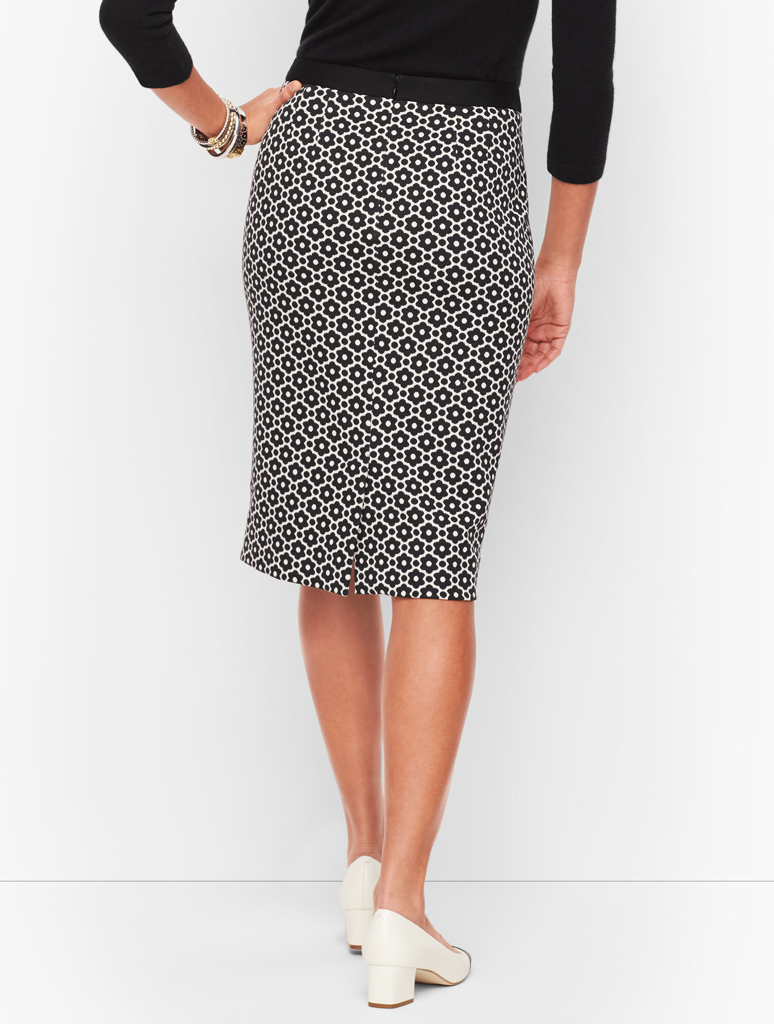 Jacquard Dot Pencil Skirt | Talbots display picture 1