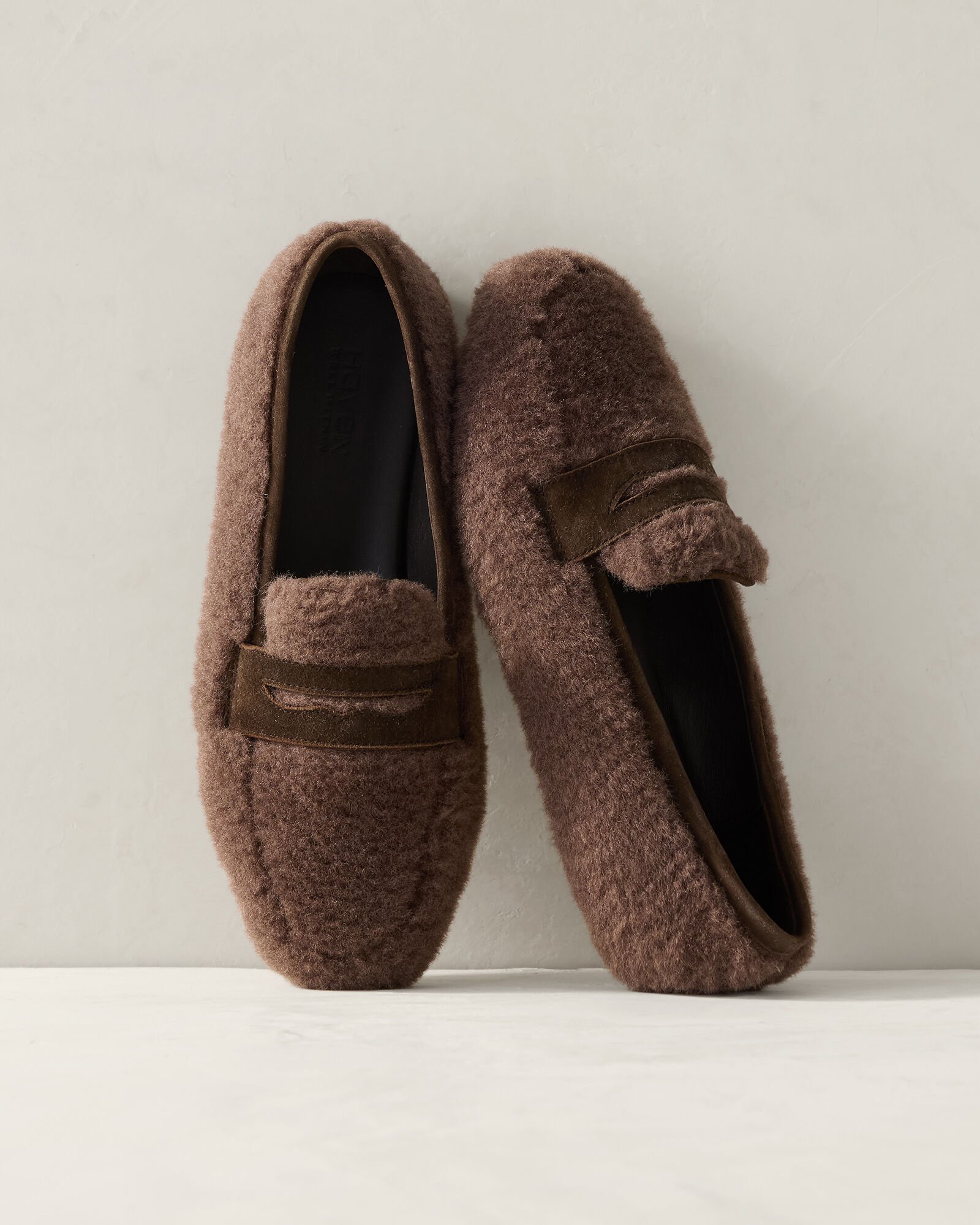 Sherpa and Leather Moccasins