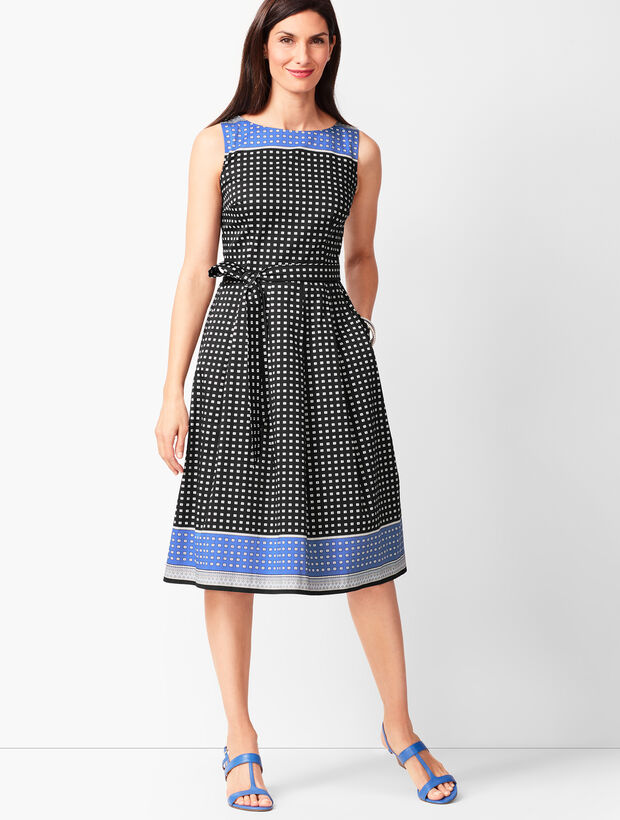 Geo-Print Fit &amp; Flare Dress