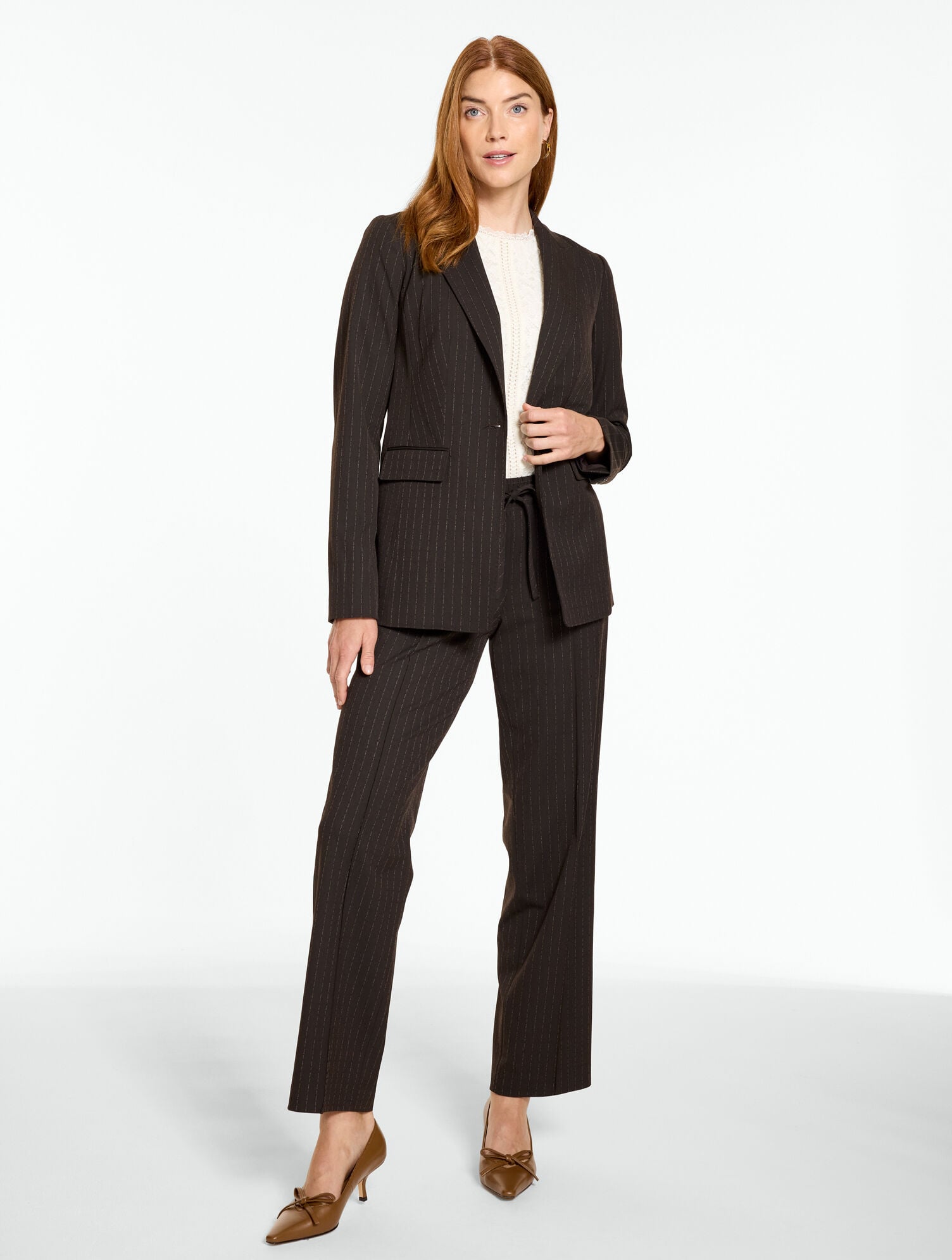 Pickstitch Pinstripe Blazer - thumbnail 4
