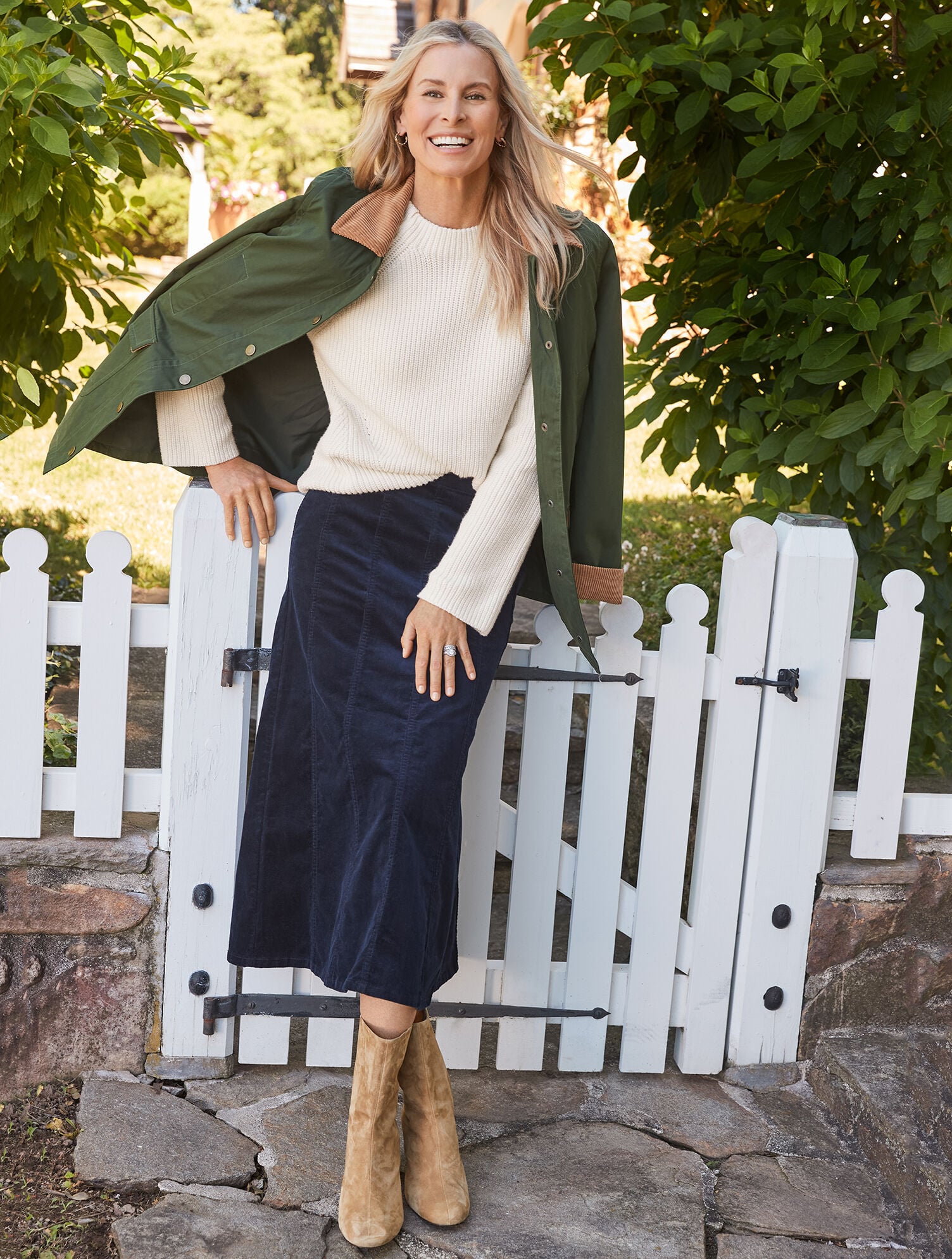 Corduroy Fit & Flare Skirt - thumbnail 3