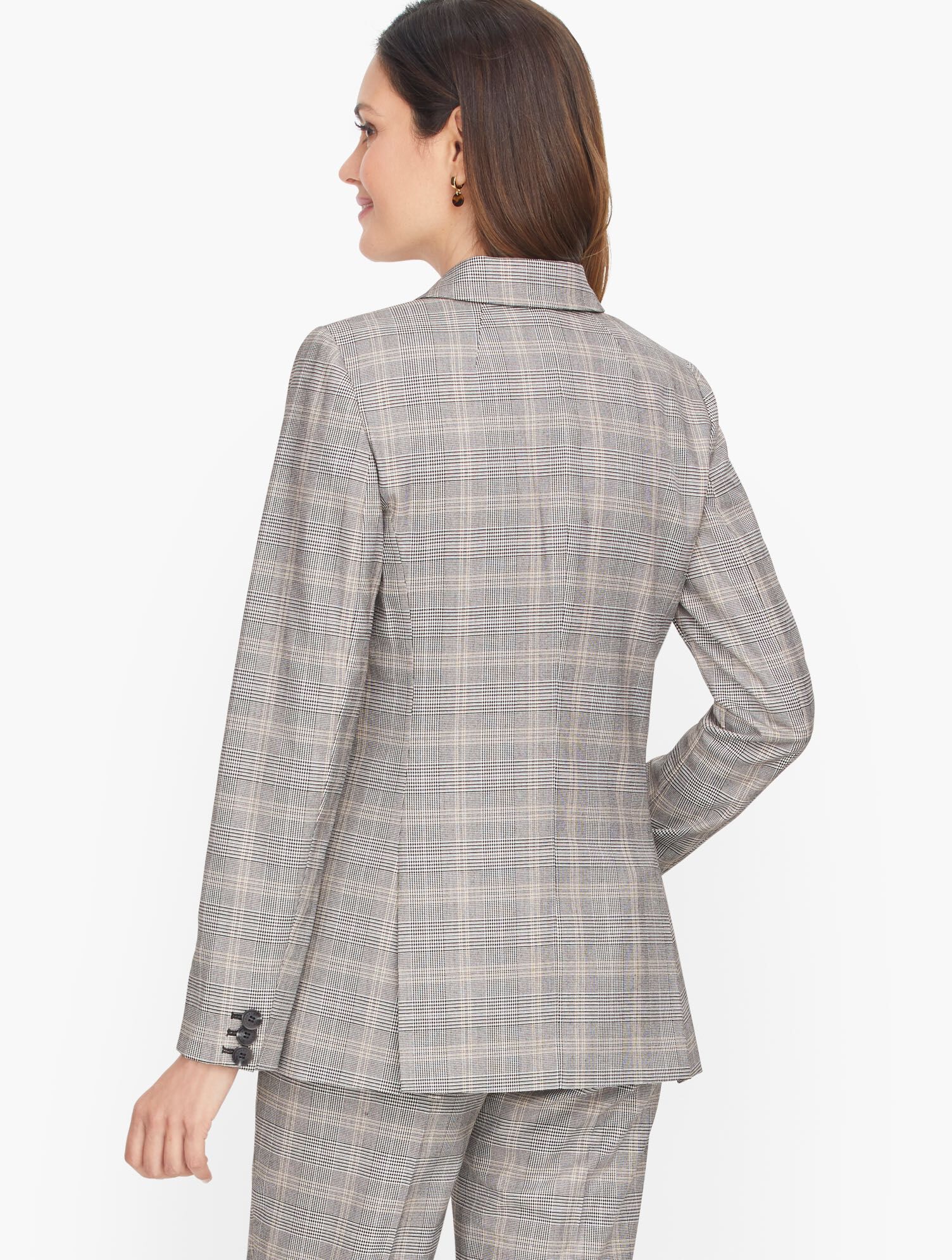 Talbots Glen Plaid Single Button Blazer