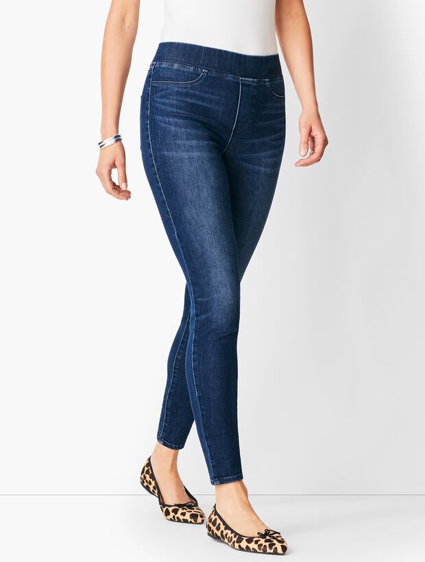 Sculpt Pull-On Denim Jeggings - Oleander Wash