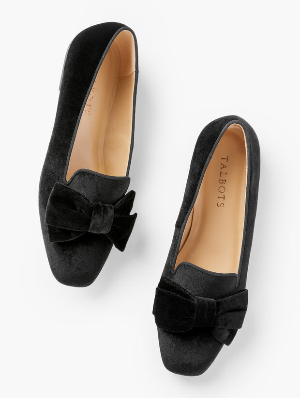 Stella Double Bow Nappa Loafers | Talbots