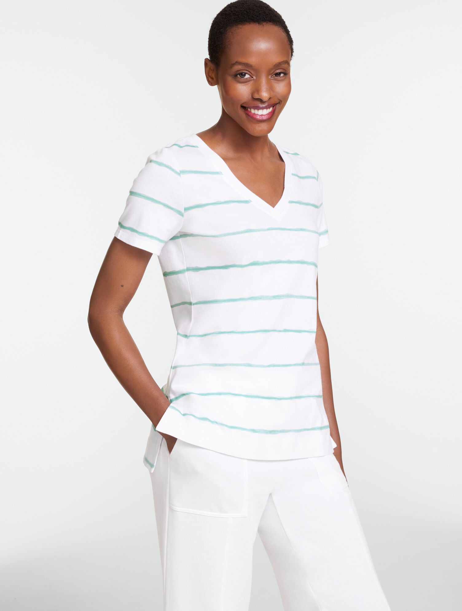 Supersoft Jersey Short Sleeve V-Neck Tee - Tie-Dye