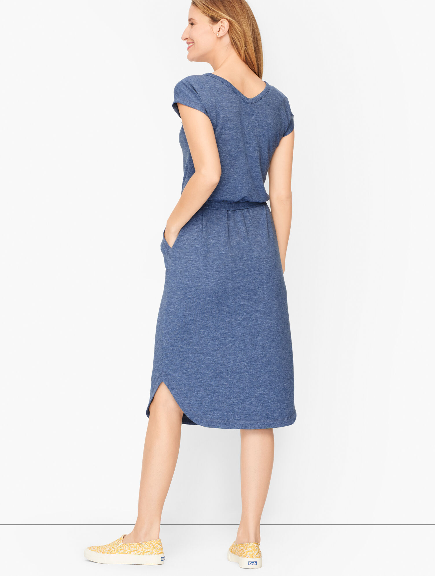 Double V-Neck Terry Dress - Solid | Talbots