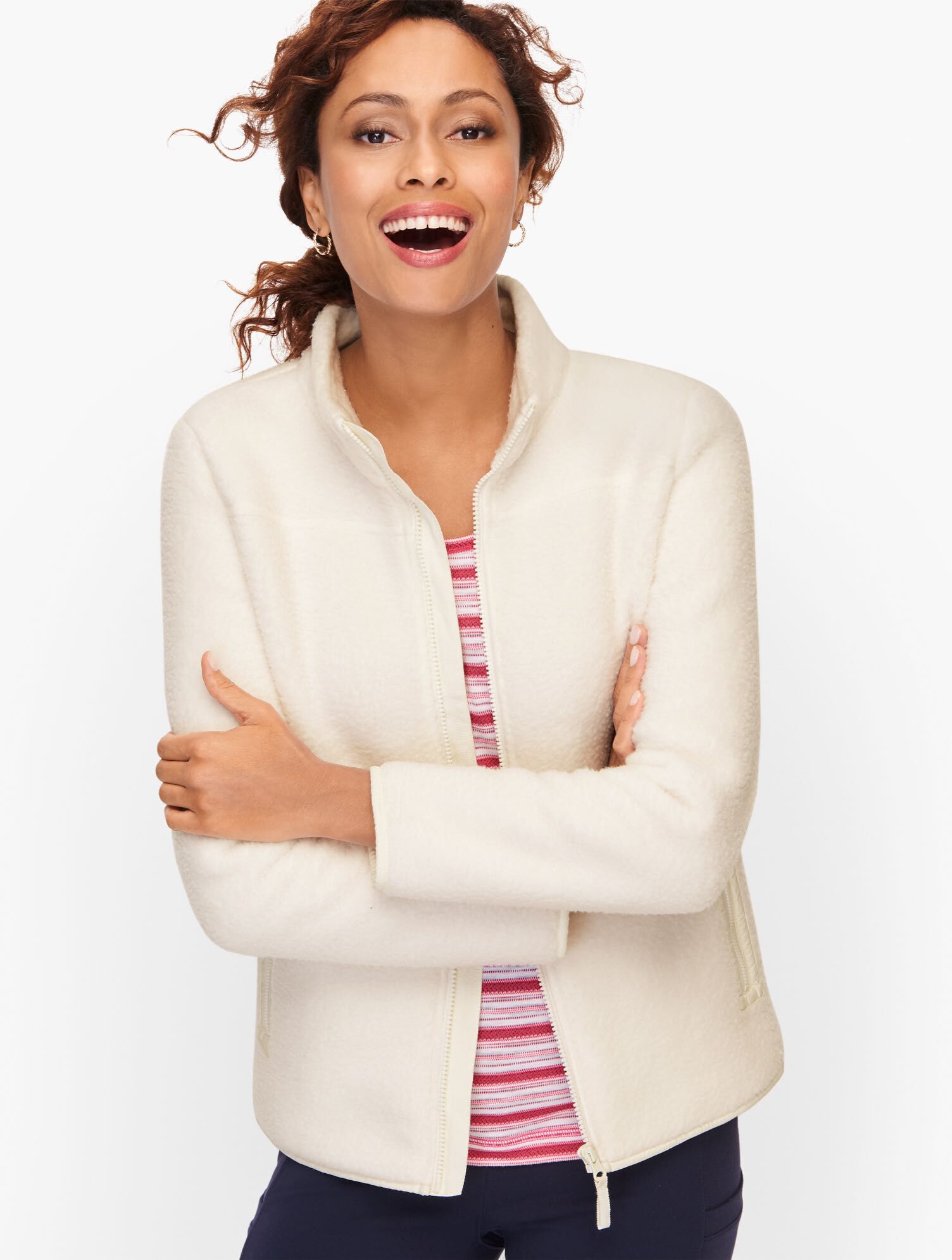 Sherpa Woven Trim Jacket - Solid