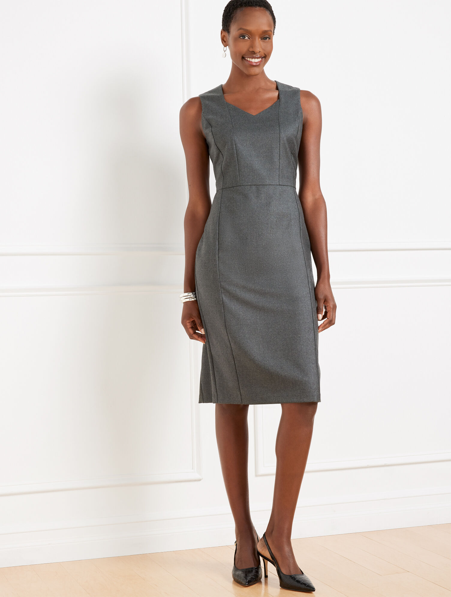 Luxe Italian Flannel Sheath Dress | Talbots