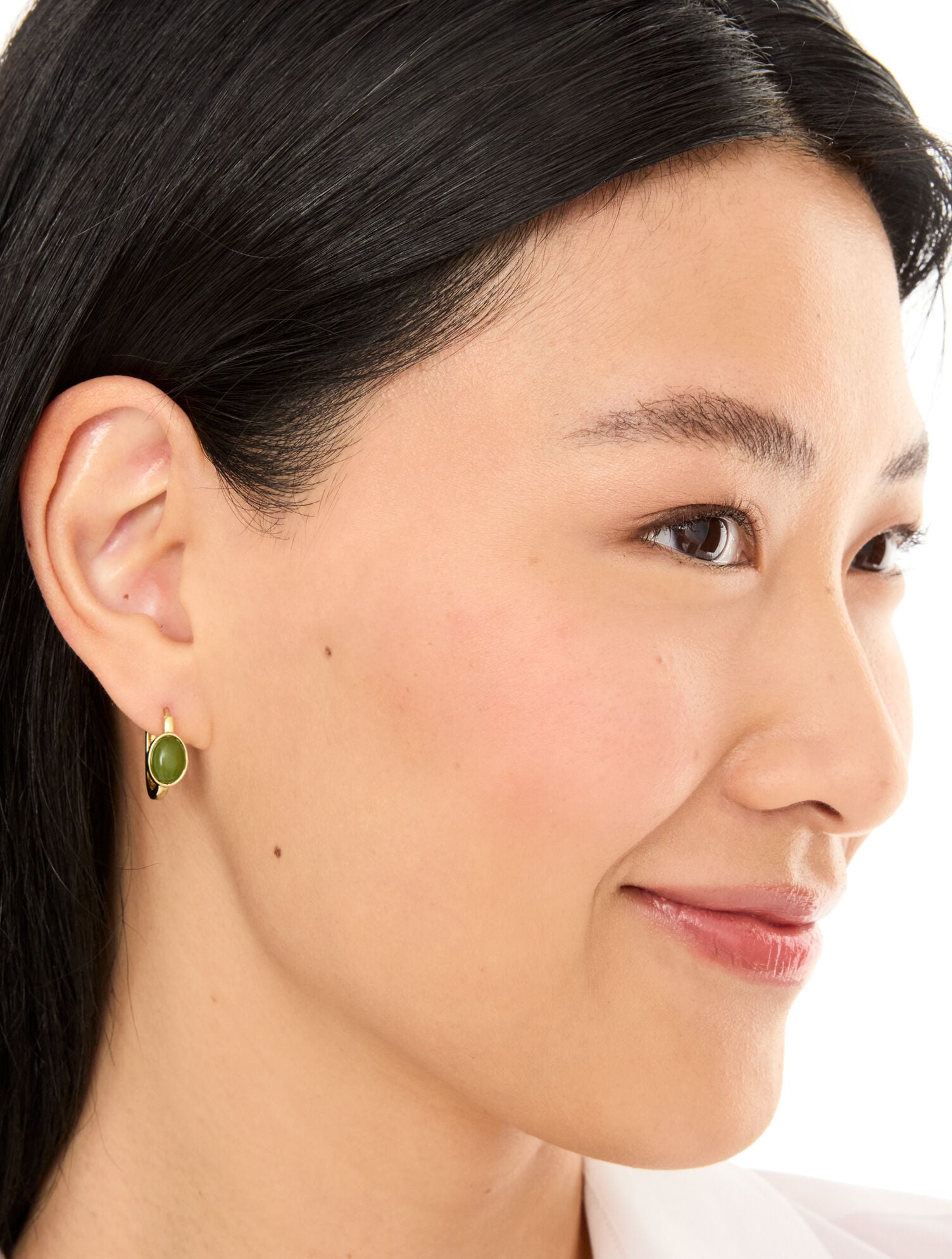 Cabochon Hoop Earrings - thumbnail 3