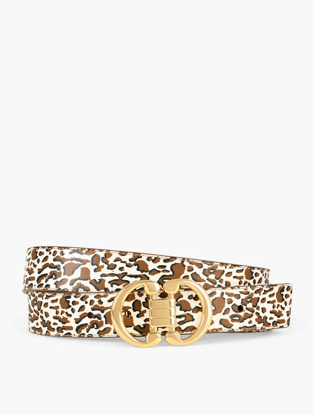 Leather Reversible Belt - Leopard | Talbots display picture 1