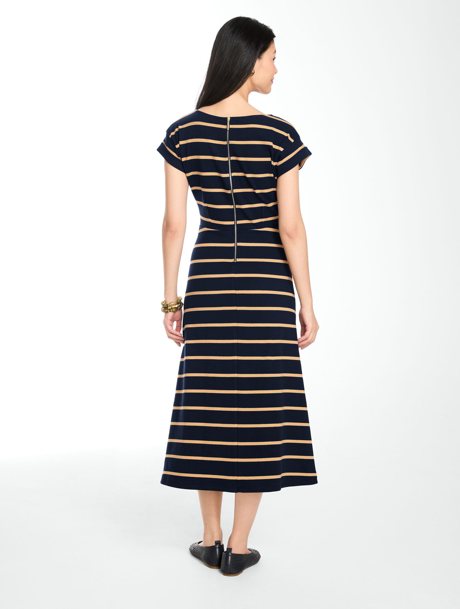 Fit &amp; Flare Dress - Desert Stripe