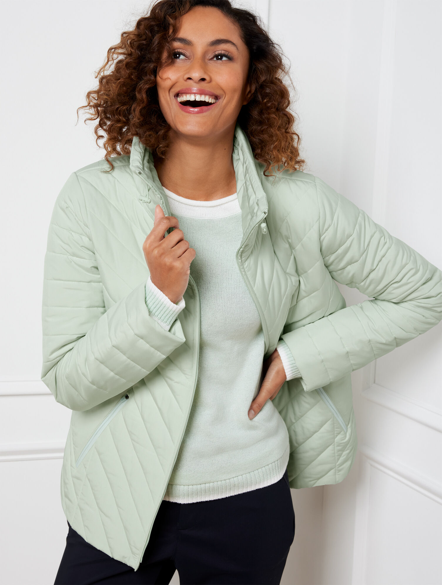 Chevron Quilted Packable Jacket