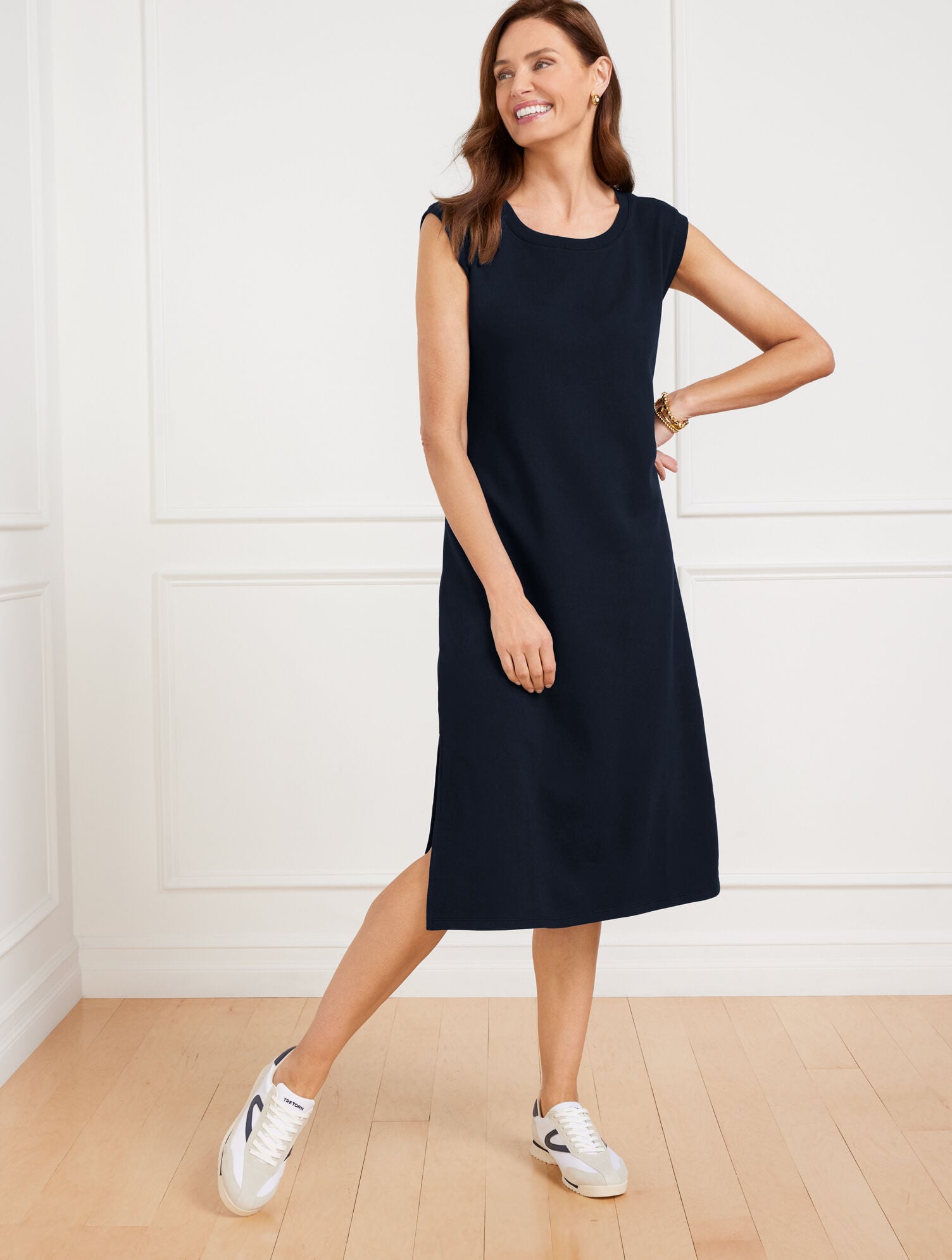 Seaside French Terry Midi T-Shirt Dress | Talbots