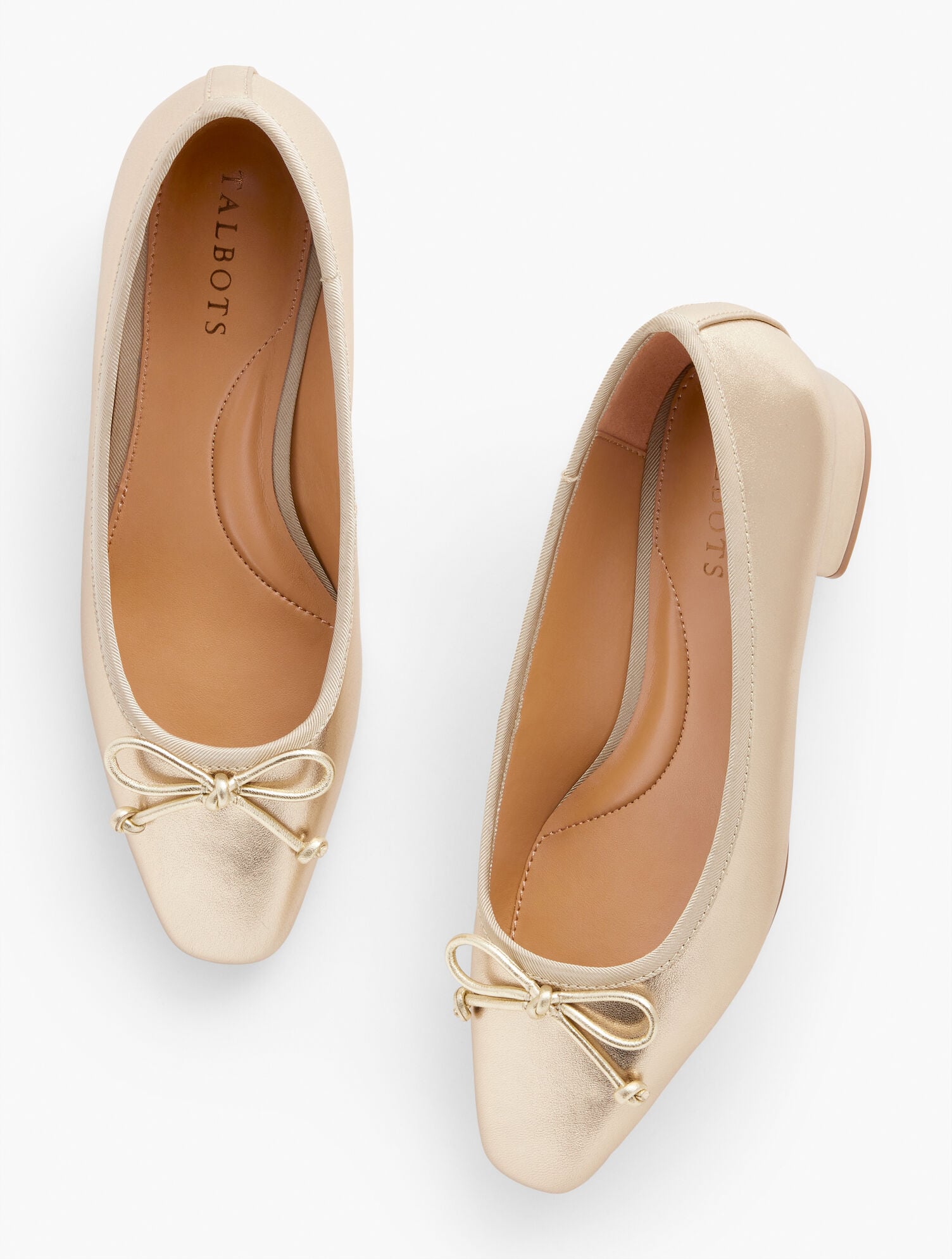 Vanessa Metallic Leather Block Heel Pumps | Talbots