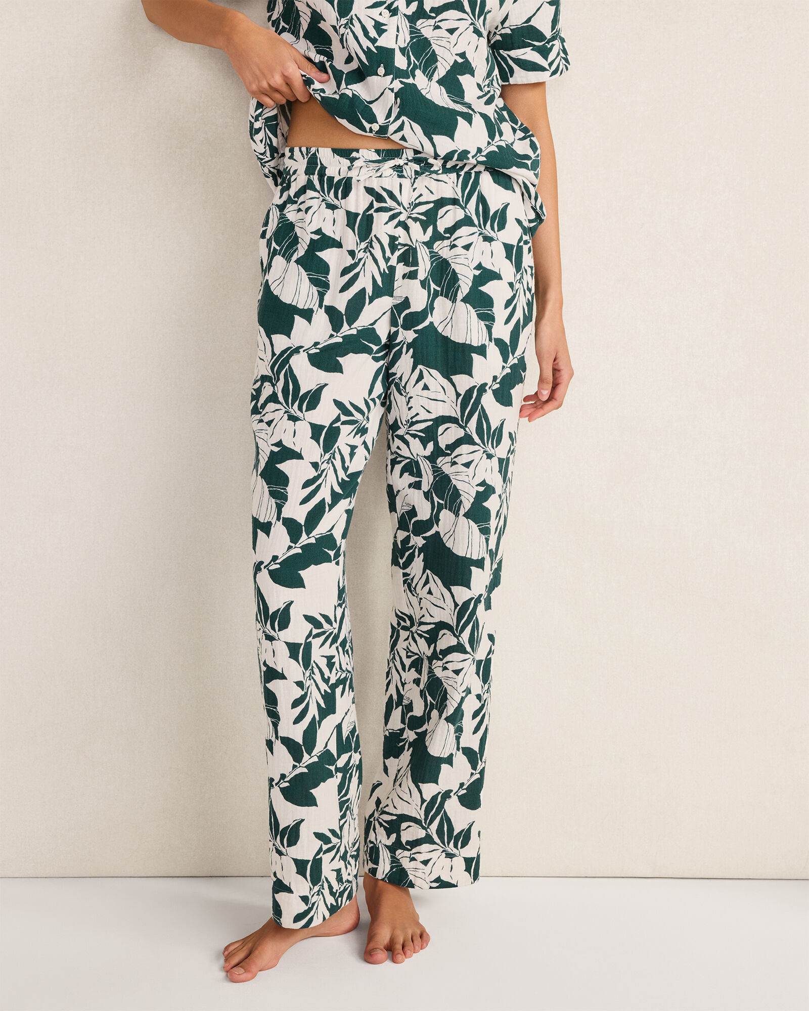 Organic Cotton Gauze Tropical Pajama Pants