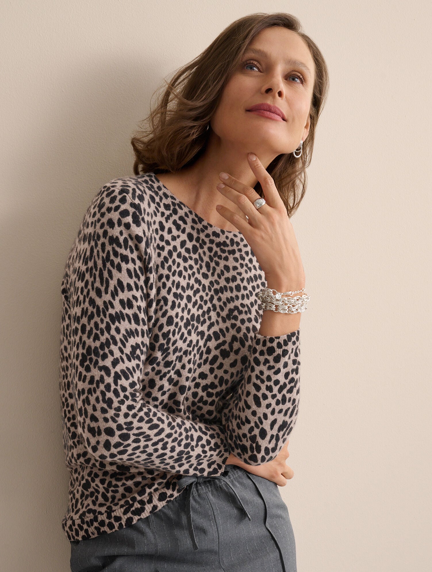 Audrey Cashmere Sweater - Petite Cheetah - thumbnail 3