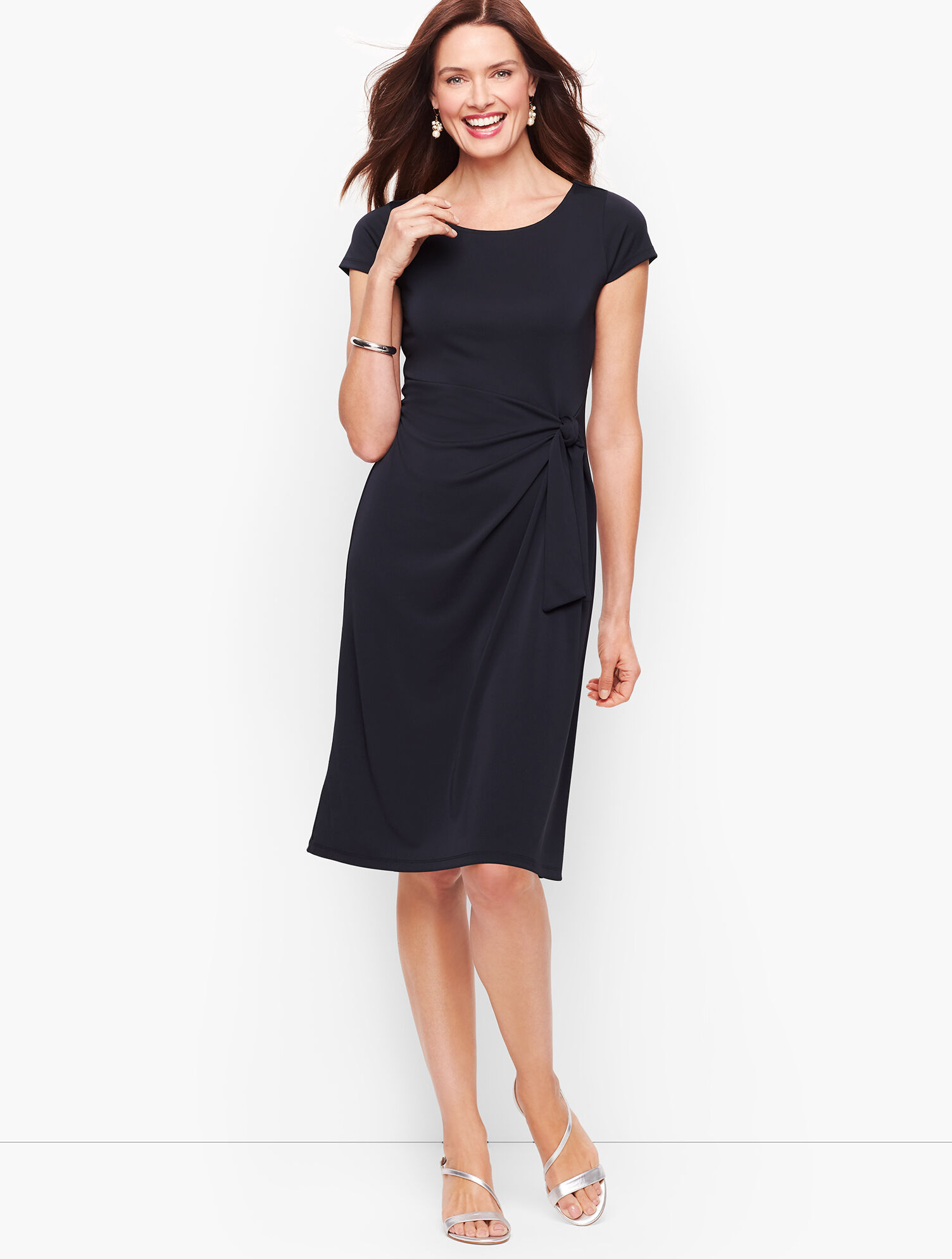Faux-Wrap Jersey Shift Dress | Talbots Faux-Wrap Jersey Shift Dress | Talbots