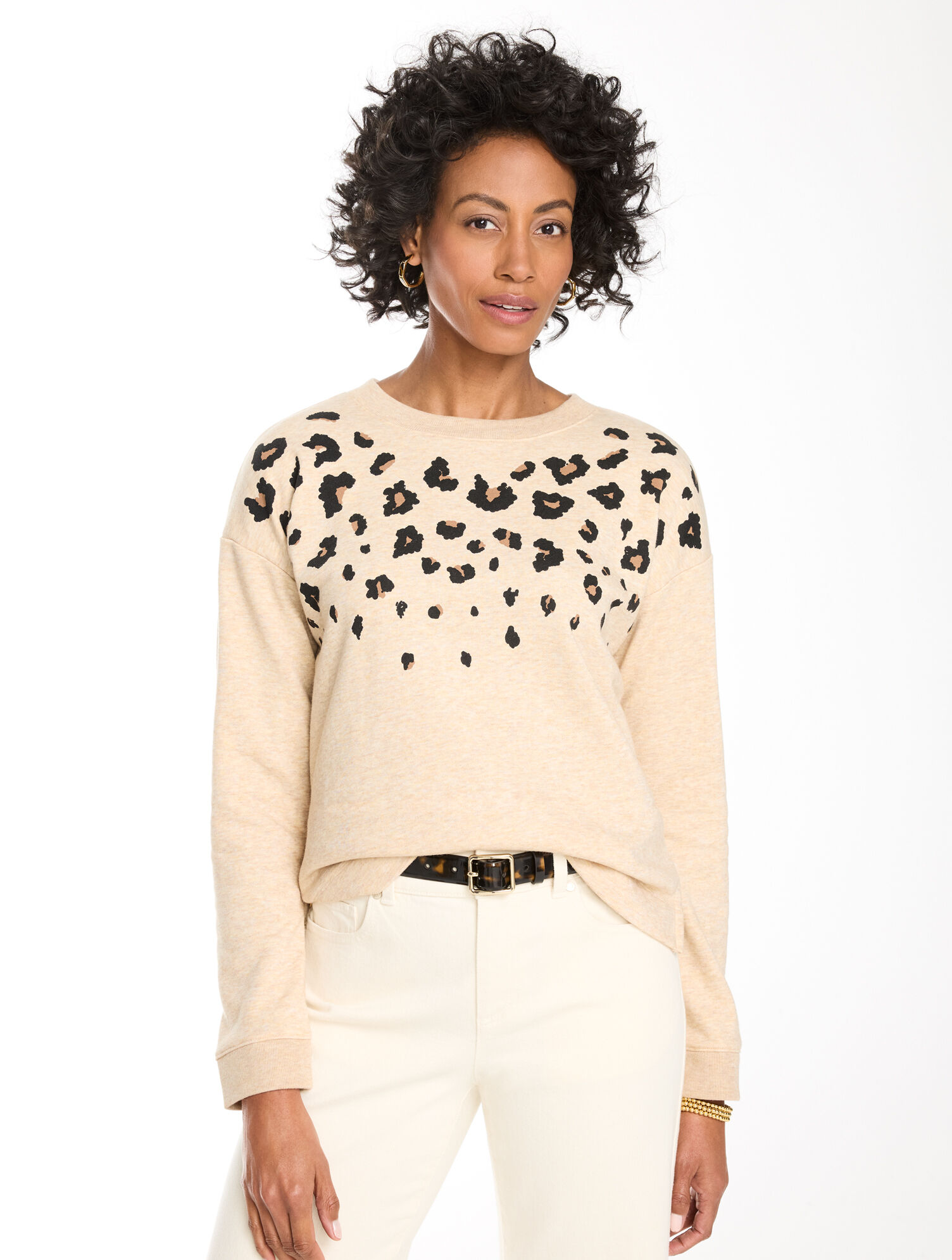 French Terry Sweatshirt - Modern Leopard