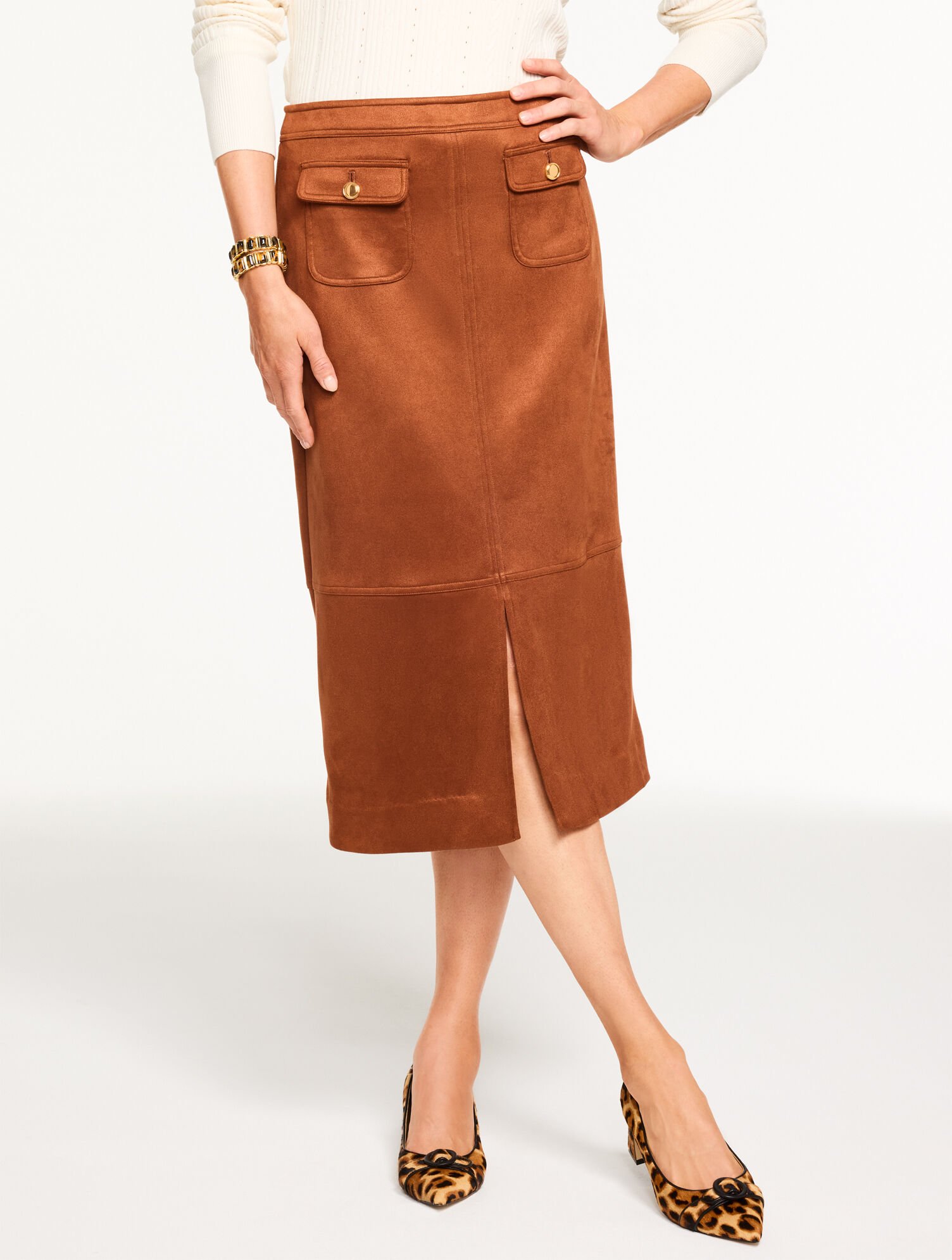 スカート CHANCOW PATTERN SUEDE LIKE SKIRT Faux Suede Midi Skirt | Talbots