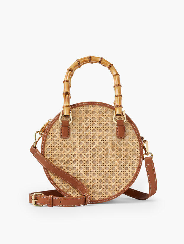 Bamboo Handle Rattan Round Bag Talbots