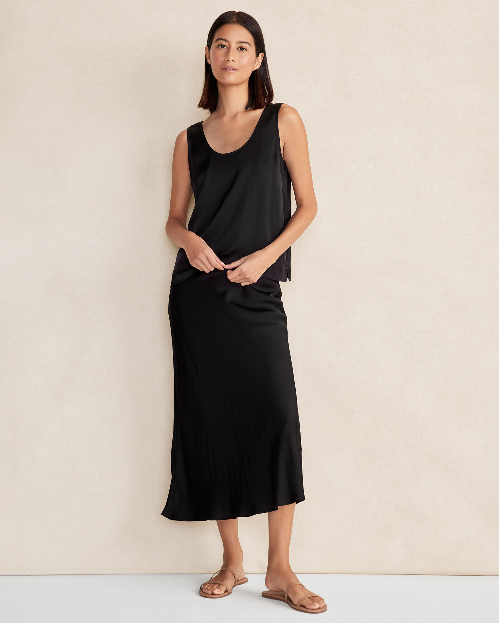 Silky Midi Skirt