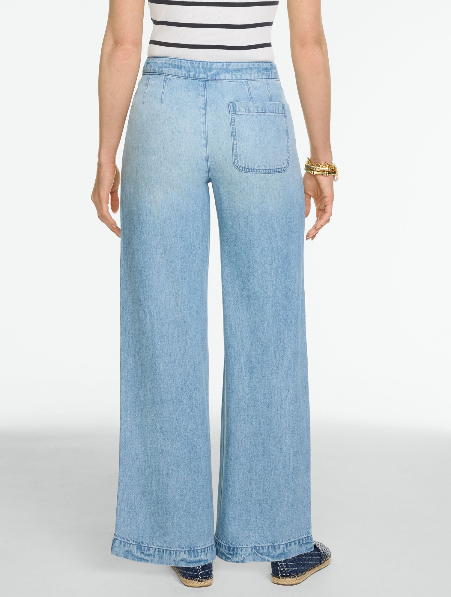 Relaxed Wide Leg Sailor Jeans - Lucerne Wash