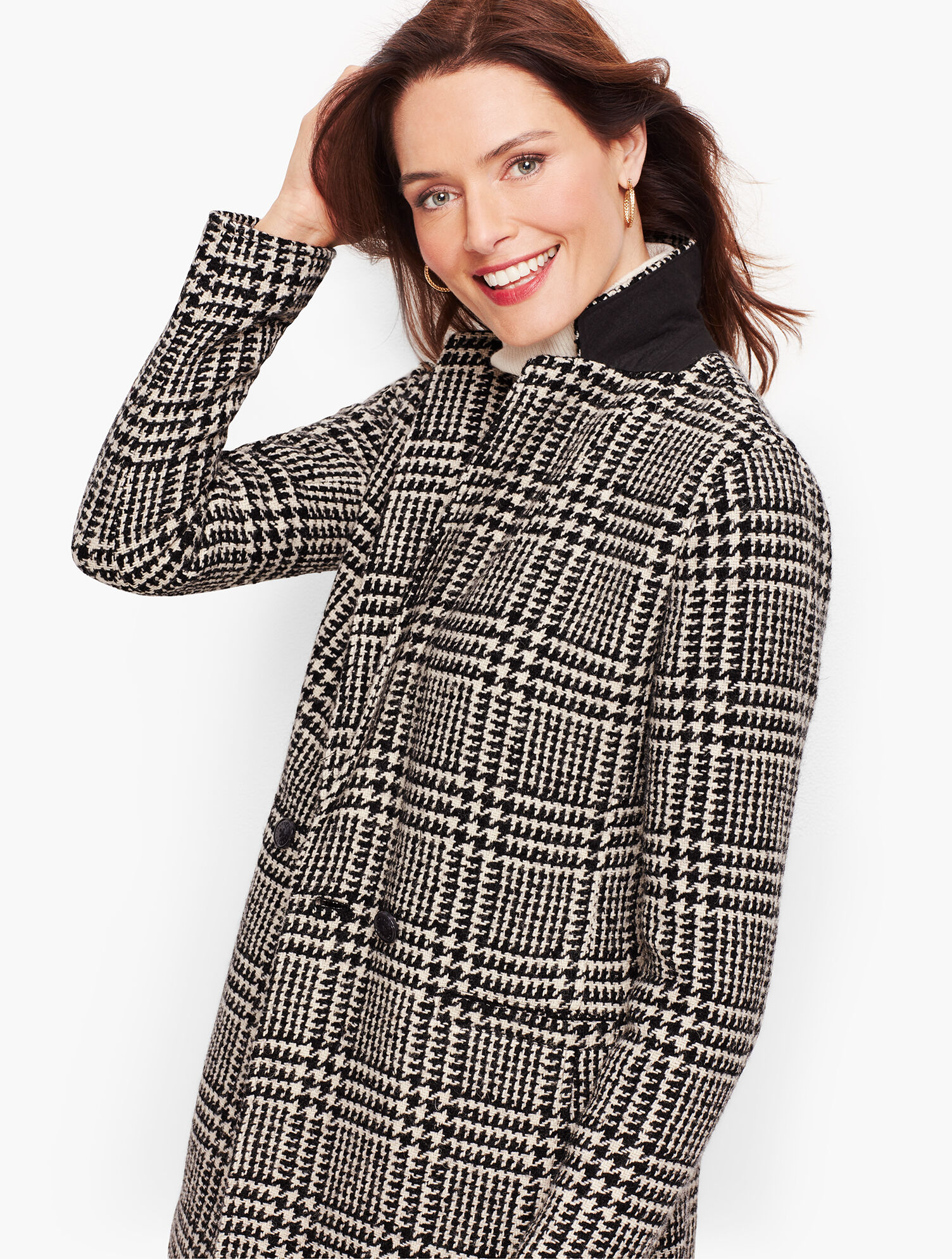 Long Boiled Wool Jacket - Plaid | Talbots