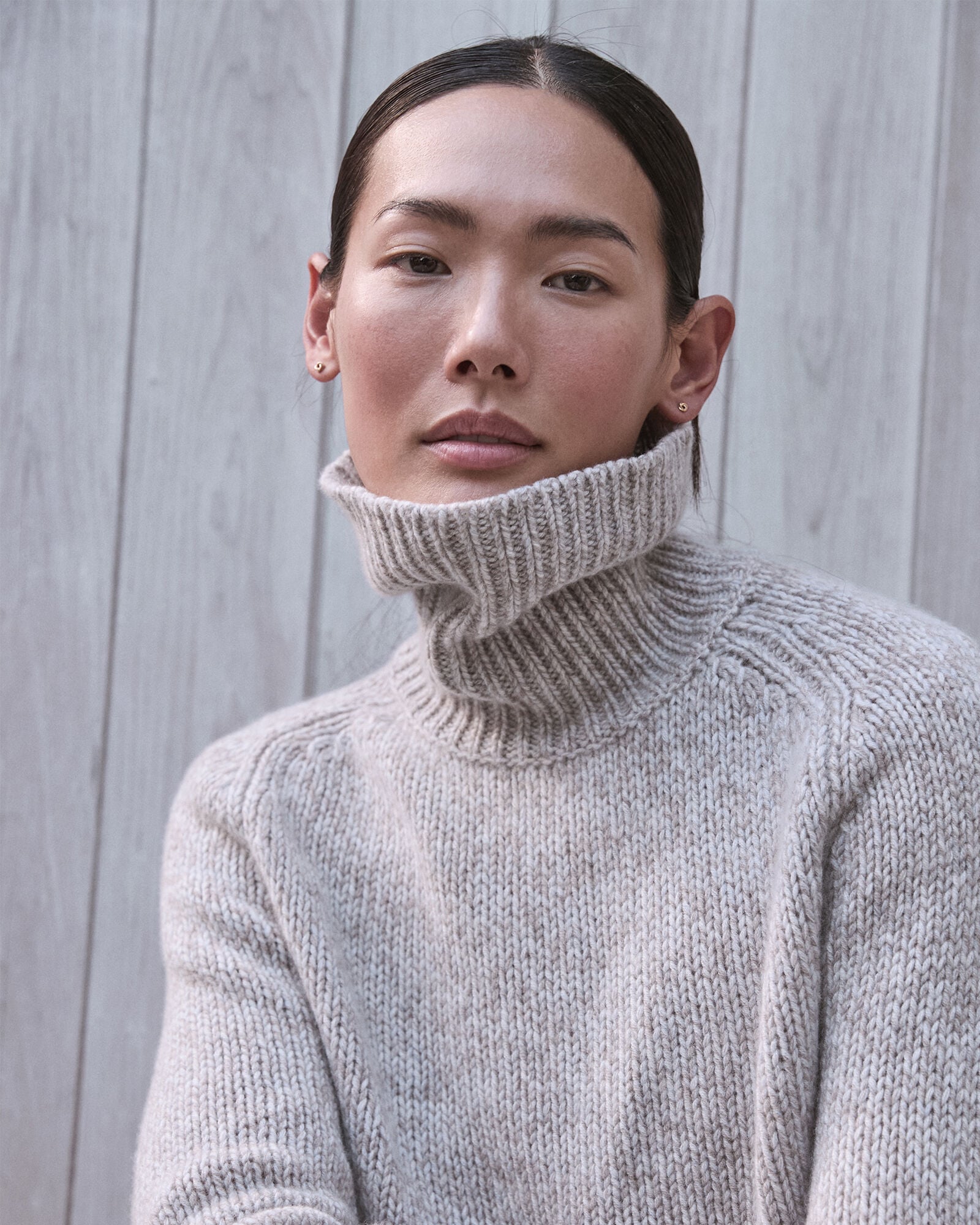 Marled Cashmere Cocoon Turtleneck Sweater