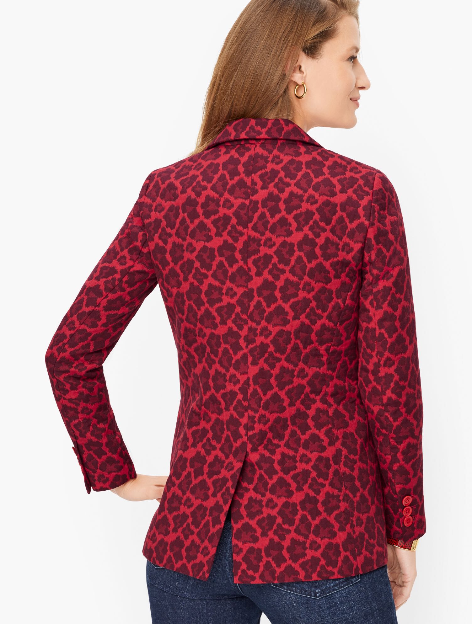 Jacquard Animal Print Blazer