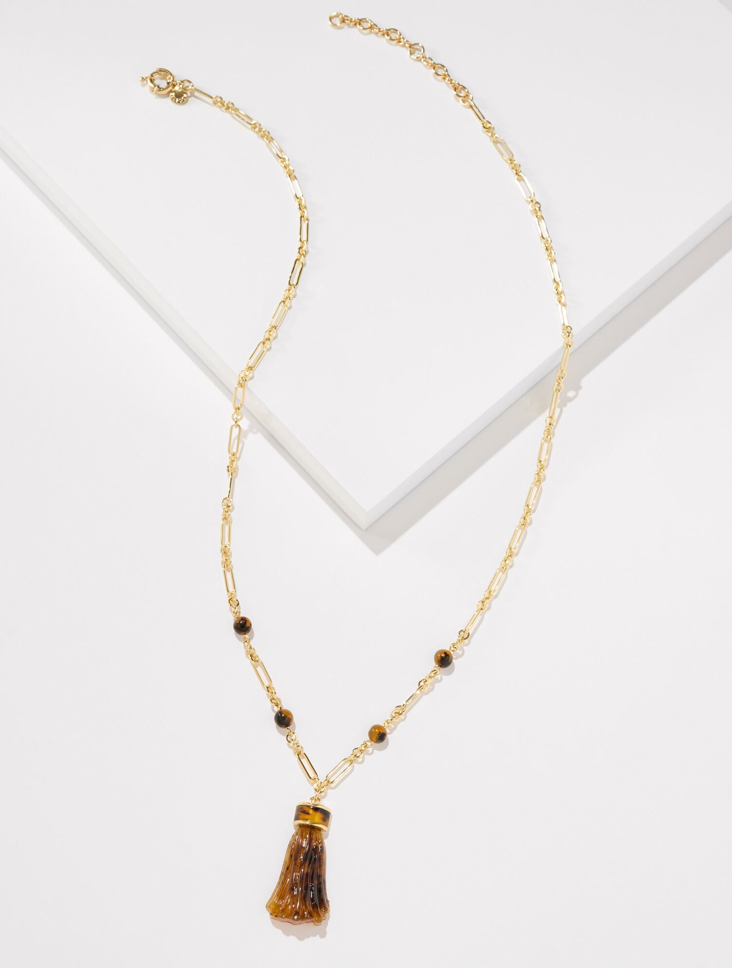 Tortoiseshell Tassel Necklace - thumbnail 4