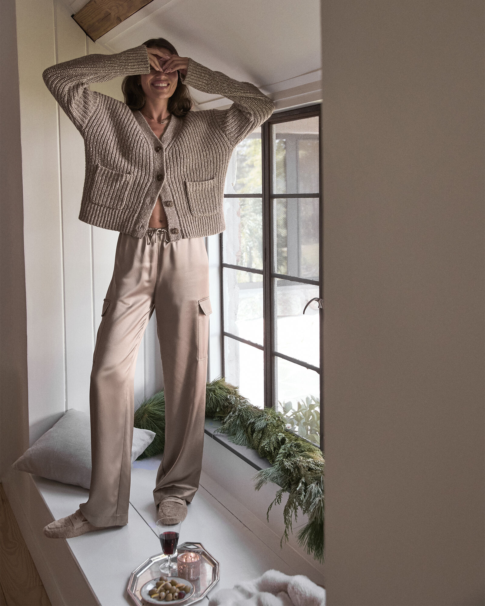 Luxe Silk Cargo Pants