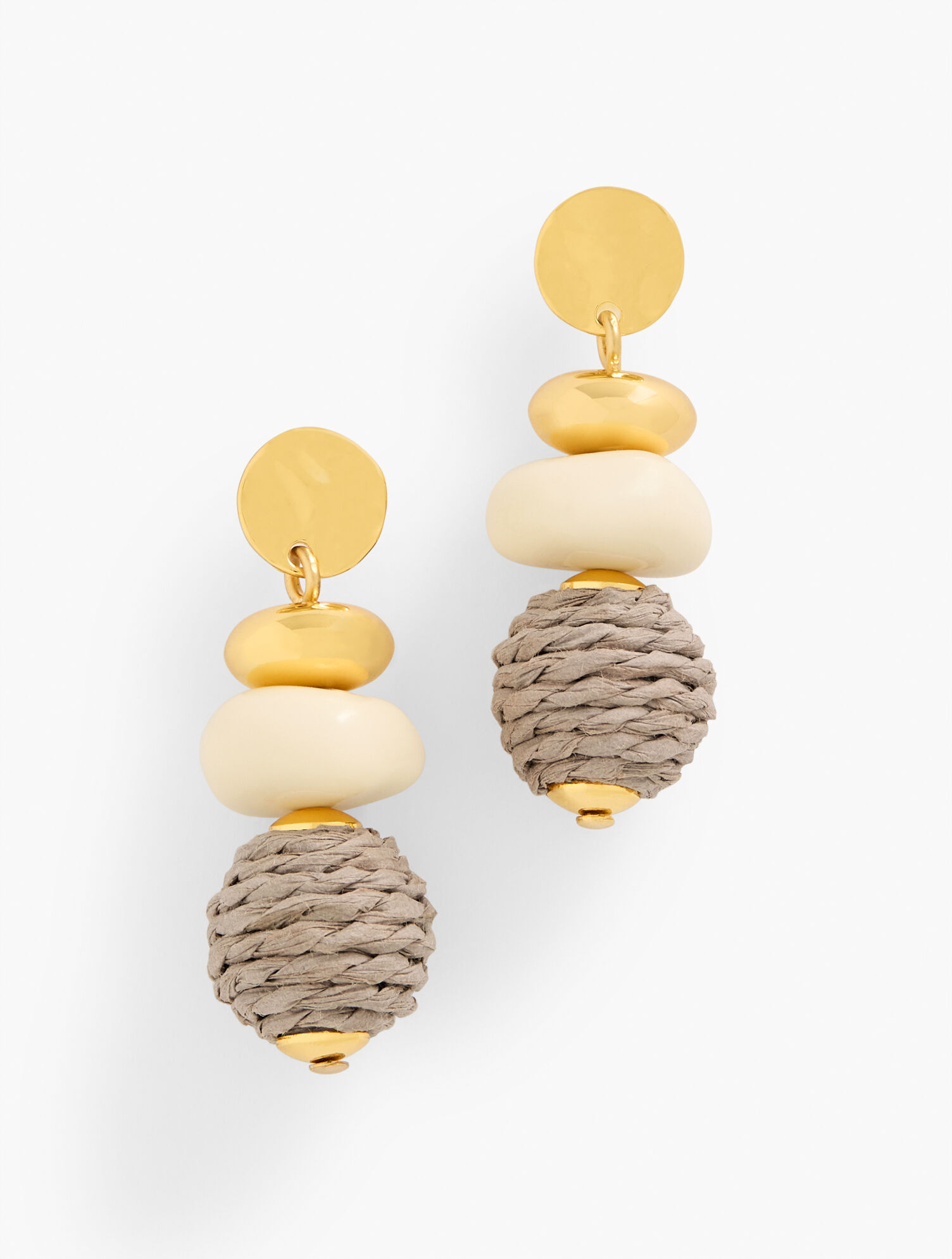 Thread Wrap Bead Drop Earrings