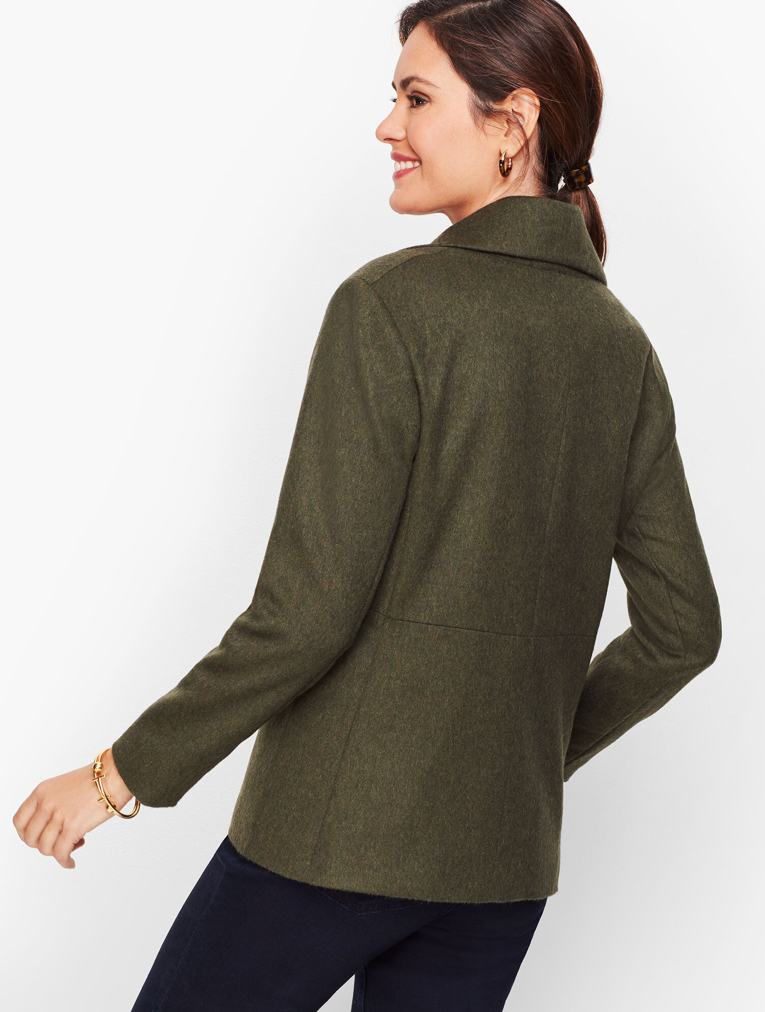 Brushed Italian Wool Double Breasted Jacket