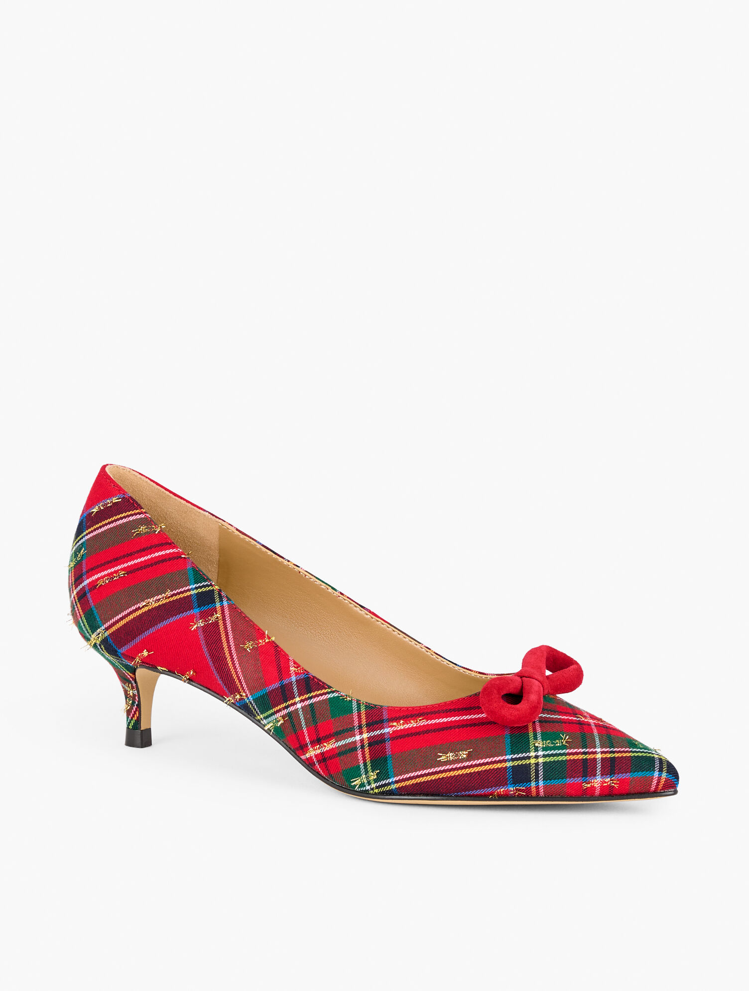 Sylvie Bow Kitten Heel Pumps - Solstice Plaid