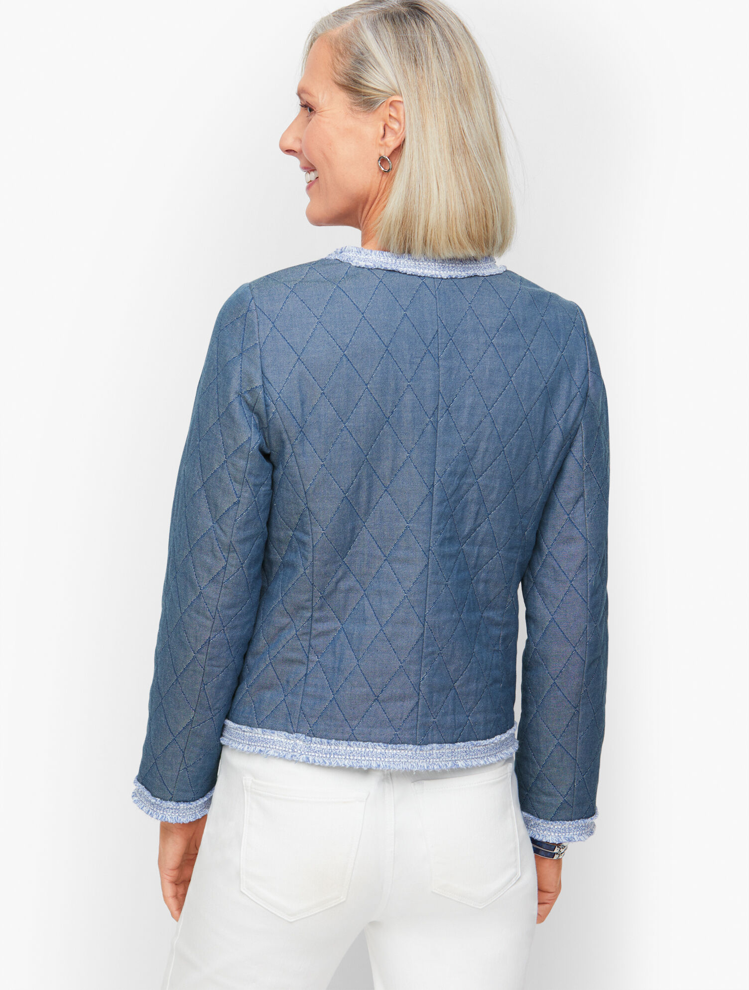 Fringe Quilted Chambray Jacket