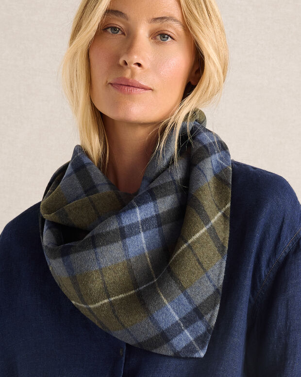 Talbots Wool Blend Plaid Triangle Scarf