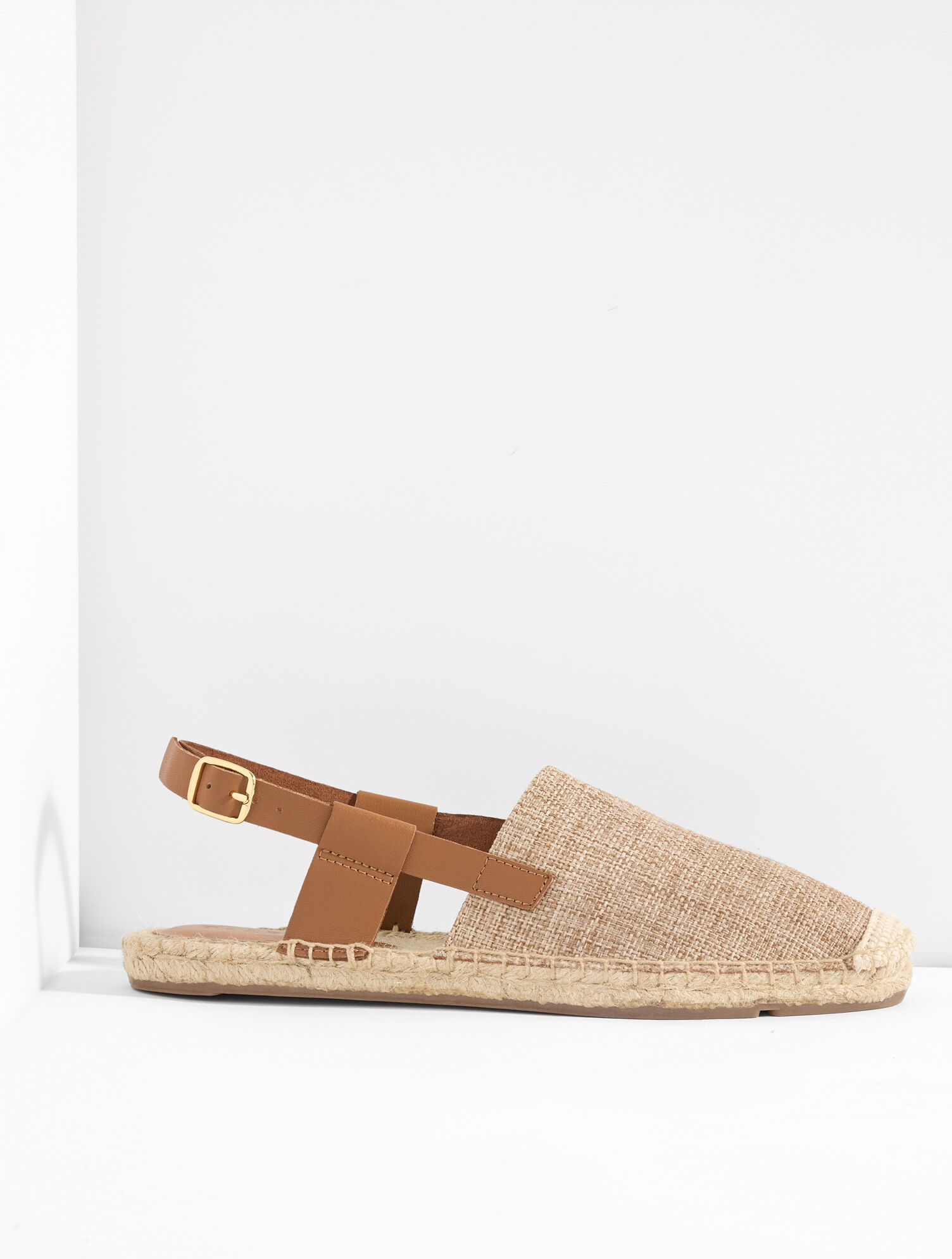 Isla Linen Espadrille Slingback Flats