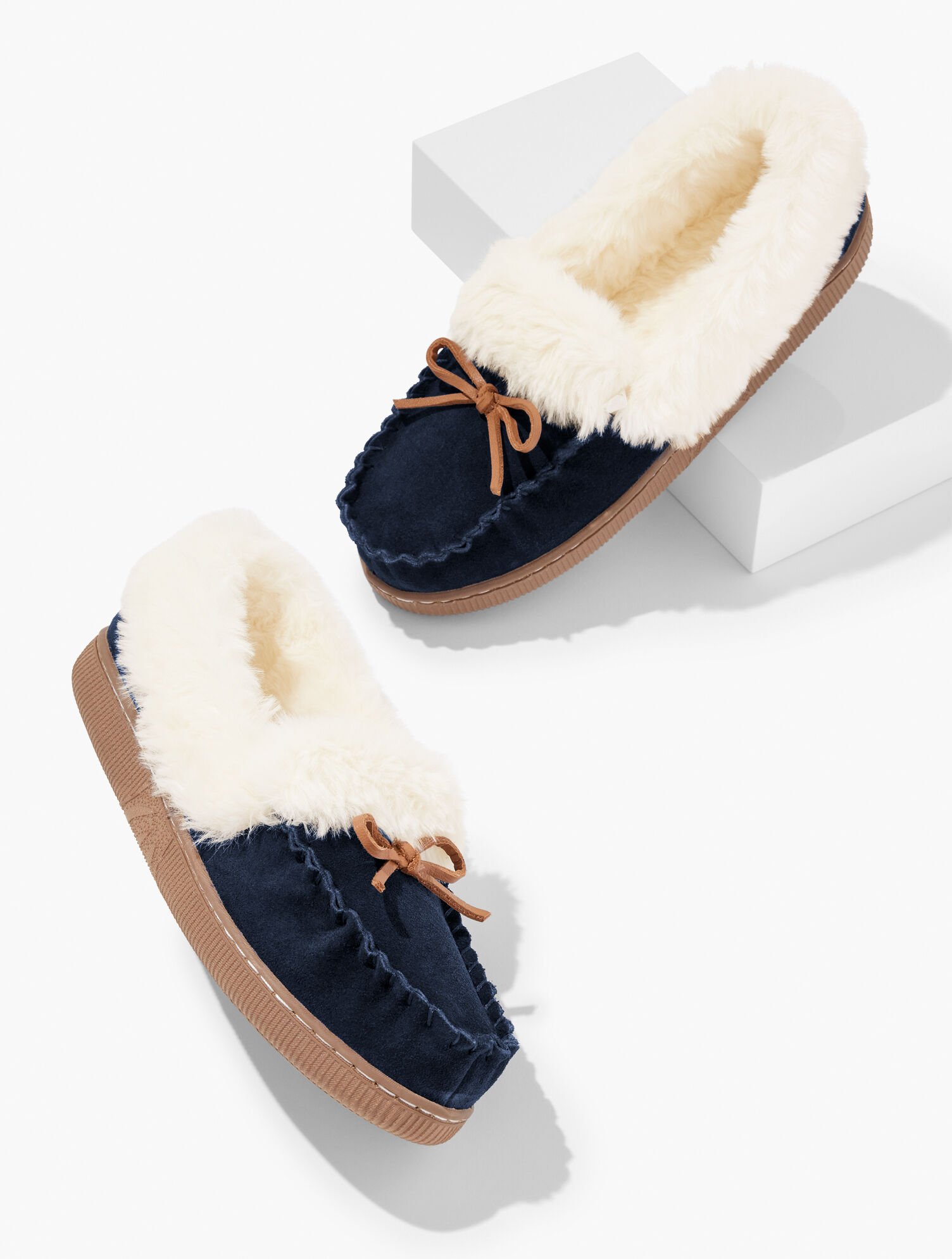 Cleo Suede Faux Fur Moccasins