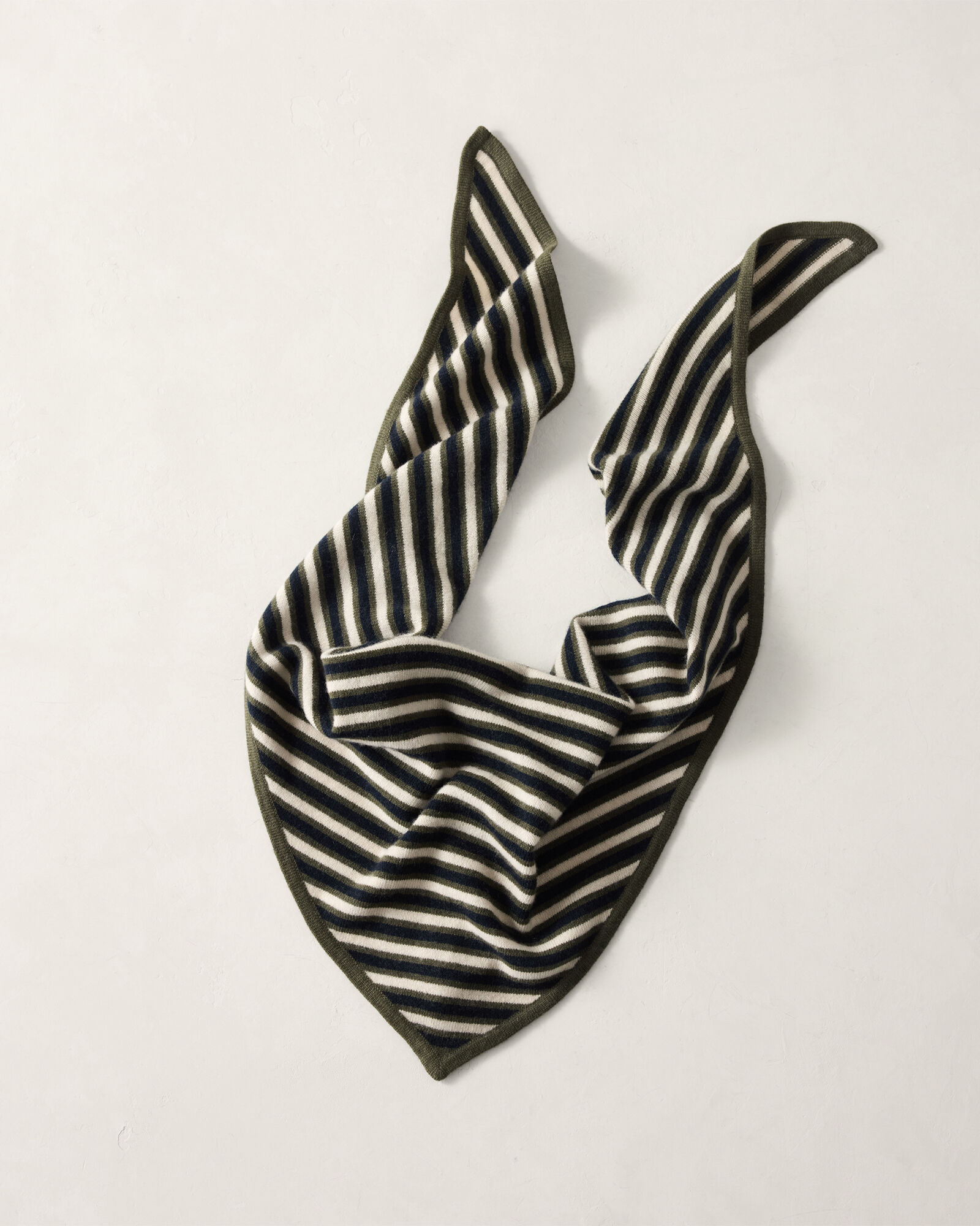 Wool and Cashmere Striped Triangle Scarf