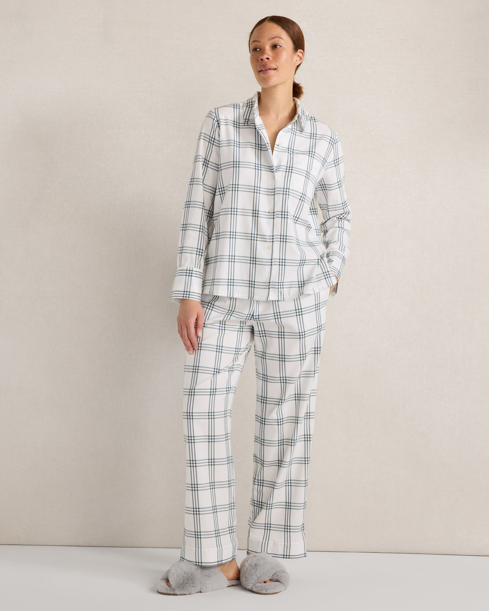 Organic Cotton Windowpane Pajama Pants