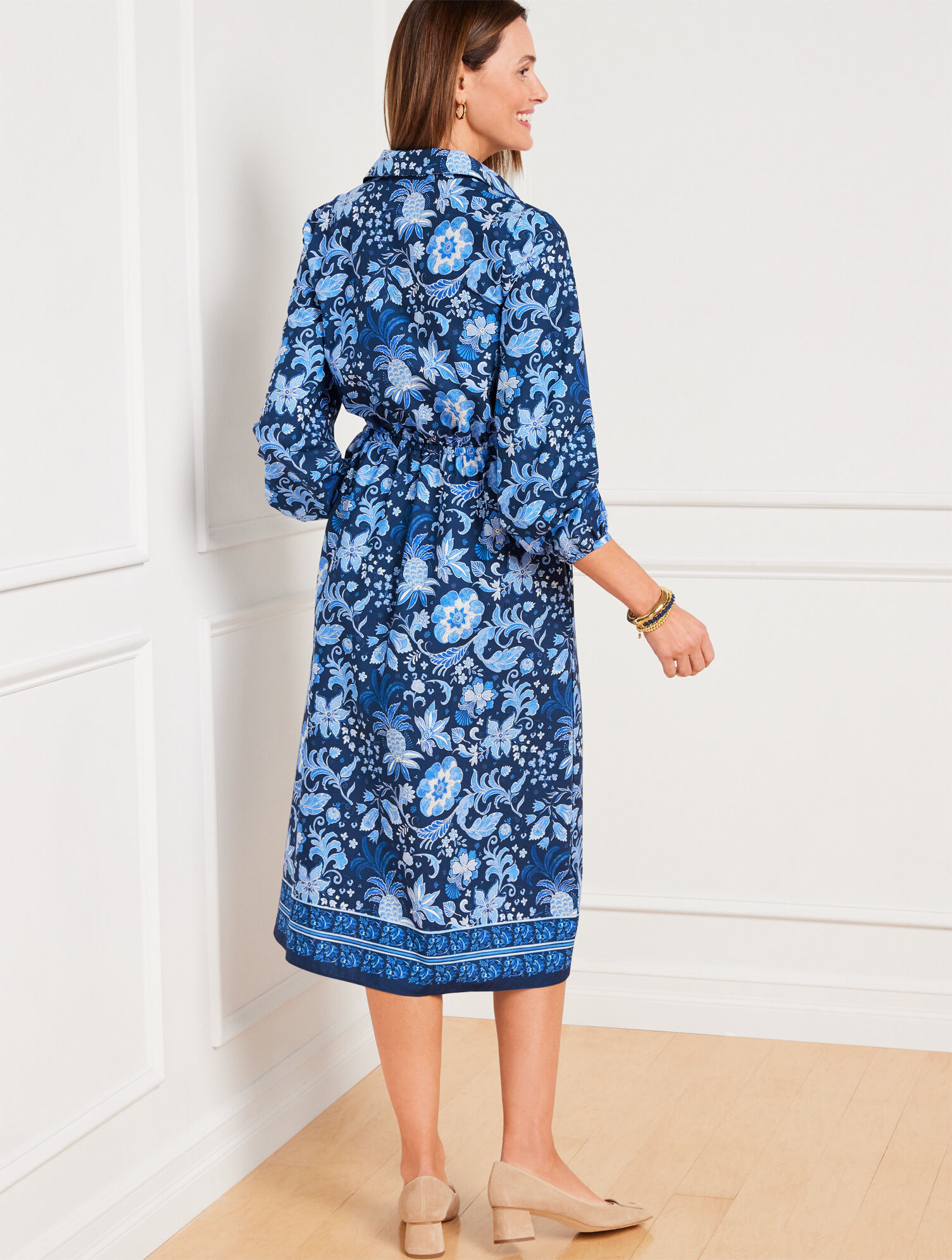 Tie Waist Shirtdress - Whimsical Floral
