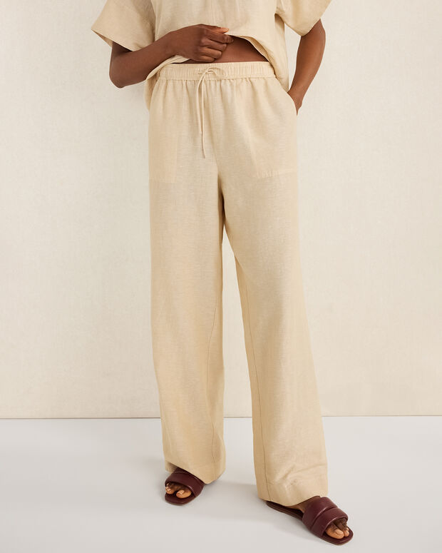 Organic Cotton Linen Straight Leg Pants