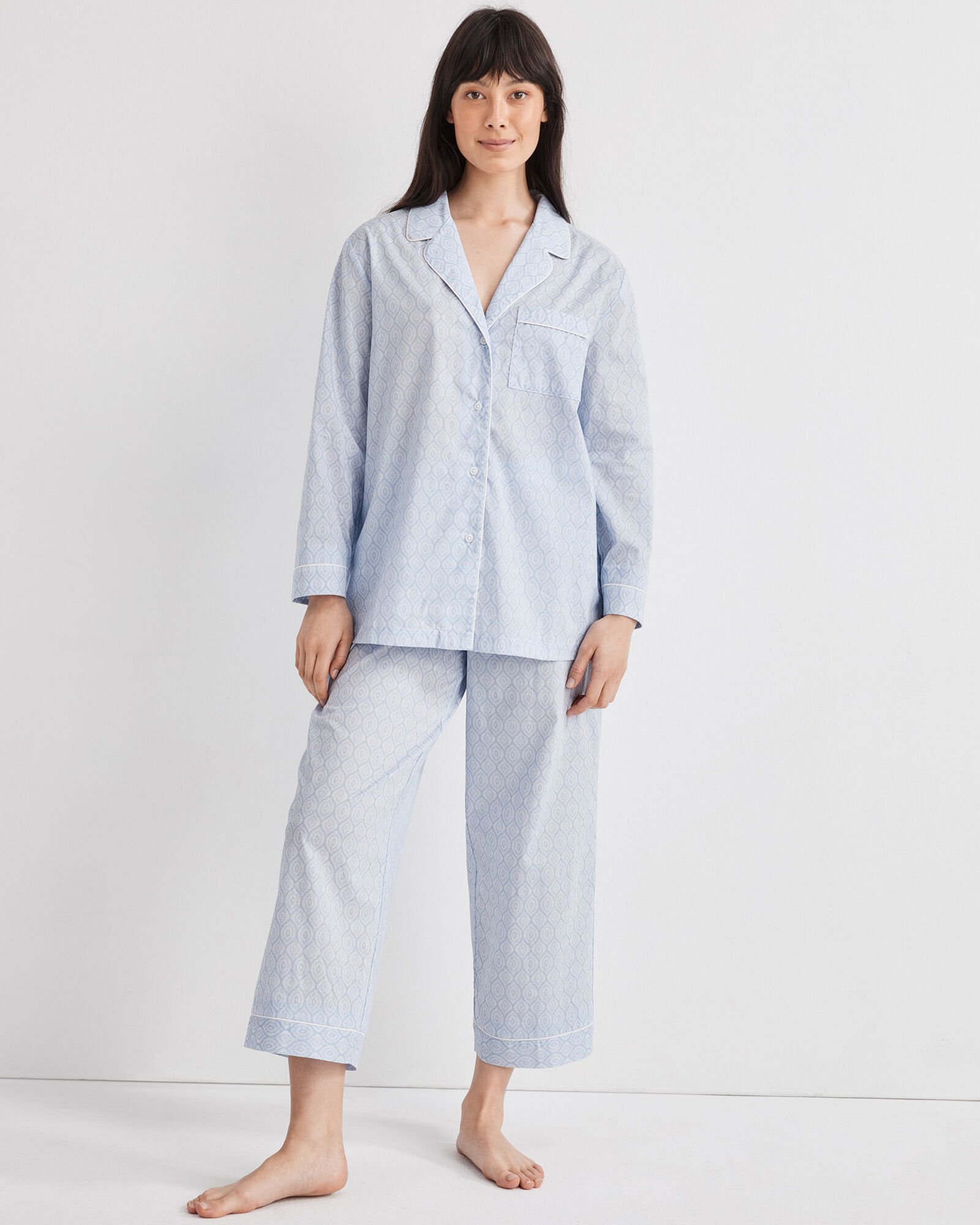 Lightweight Organic Cotton Poplin Pajama Shirt Haven Well Within