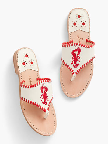 Jack Rogers&reg; Lobster Embroidered Sandals