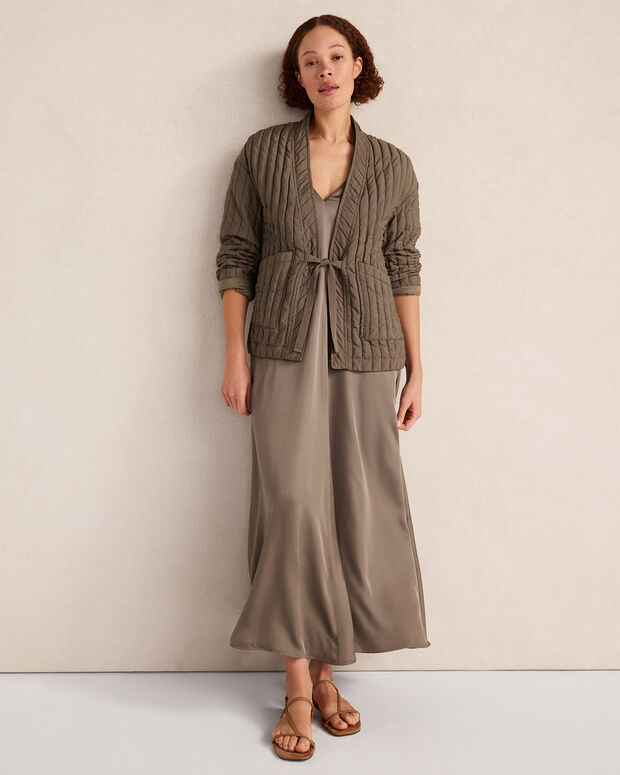 Quilted Tie-Front Jacket