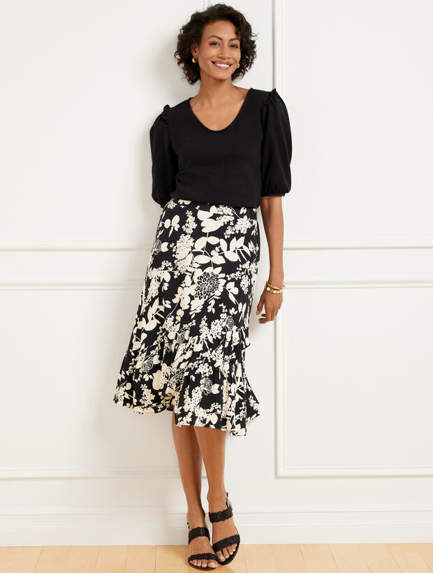 Flounce Midi Skirt - Shadow Garden